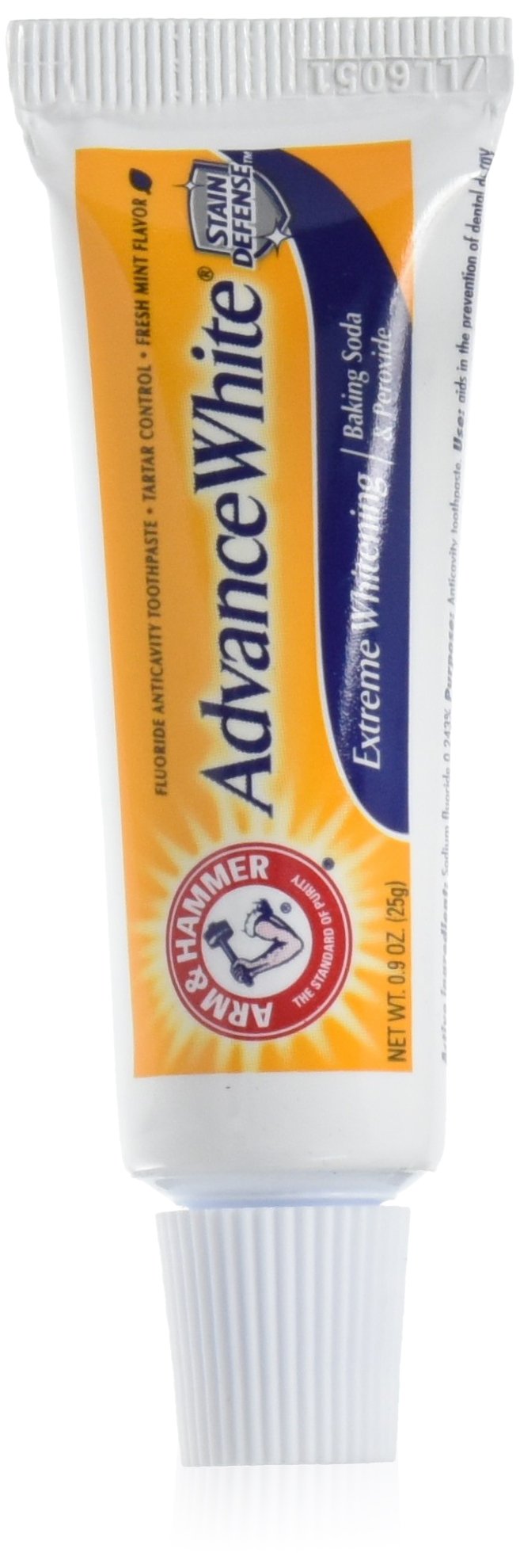 Arm & Hammer Advance White, dentifrice tube voyage 0,9 oz pratique pour déplacements.