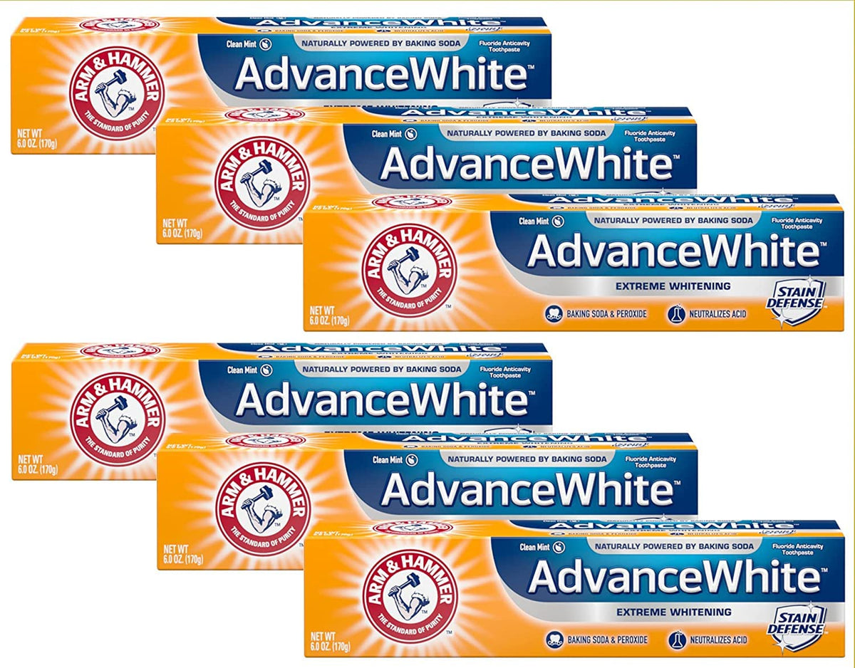Arm & Hammer Advance dentifrice blanchiment extrême en tube pour un sourire plus clair.