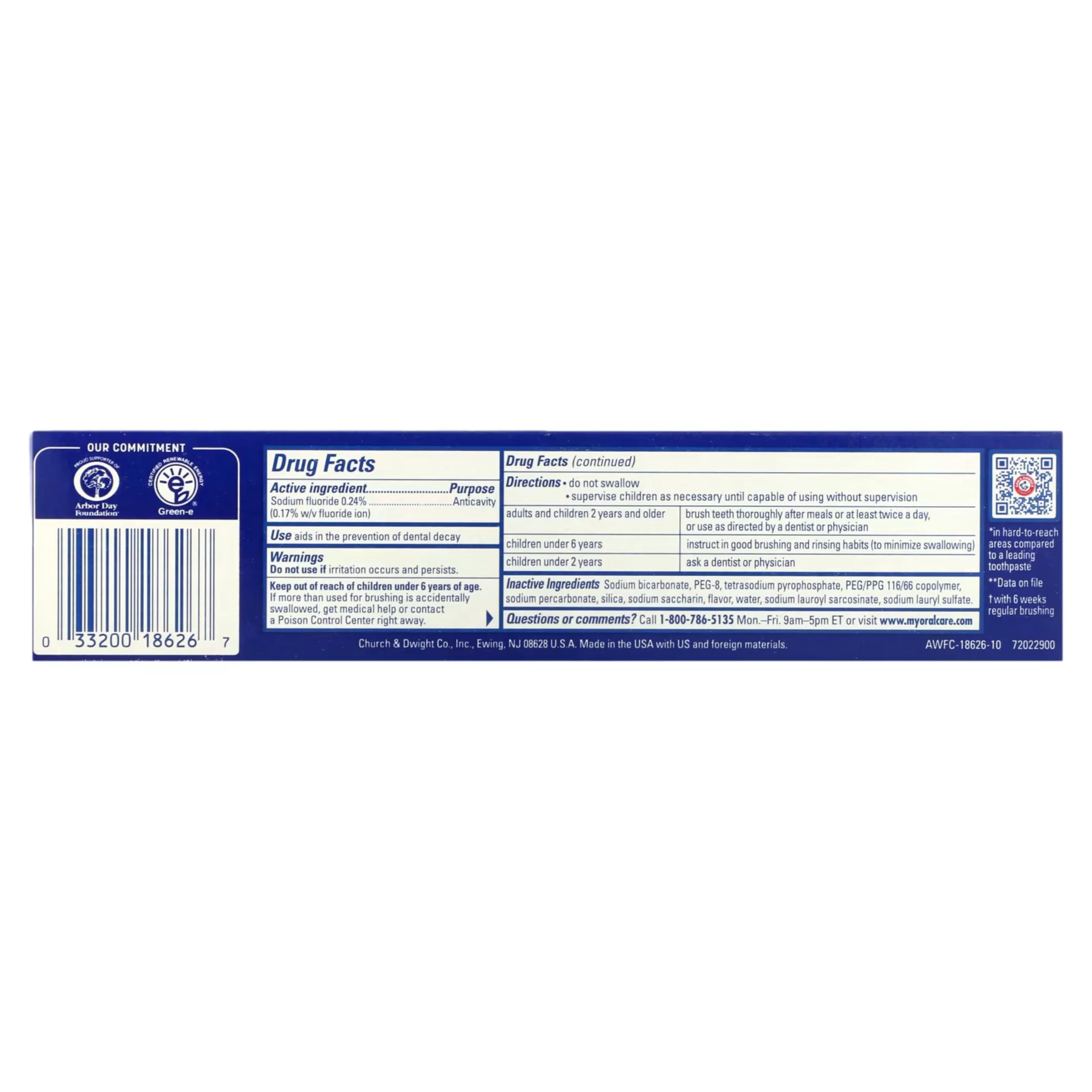 Arm & Hammer Advance pack de six tubes pour une routine durable.