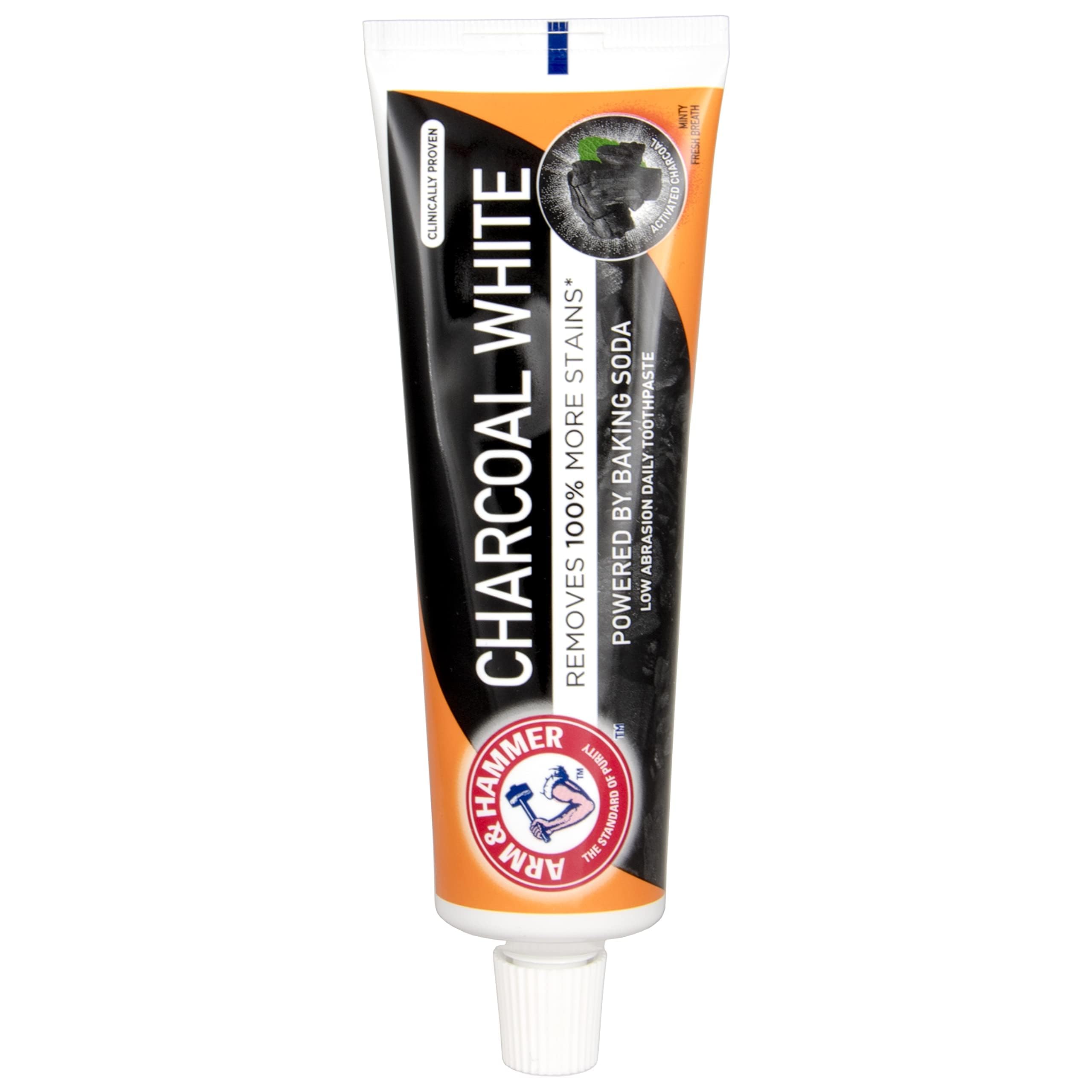 Arm et Hammer Charbon Blanc, fraîcheur qui persiste après chaque brossage.