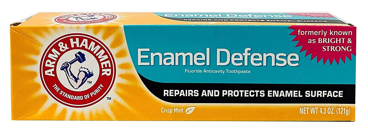 Dentifrice Arm & Hammer Enamel Defense, tube prêt à l'emploi, émail renforcé.