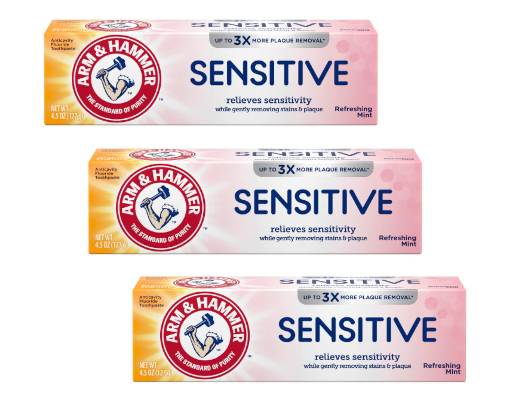 Arm & Hammer dentifrice sensible avec menthe rafraîchissante soulage la sensibilité.