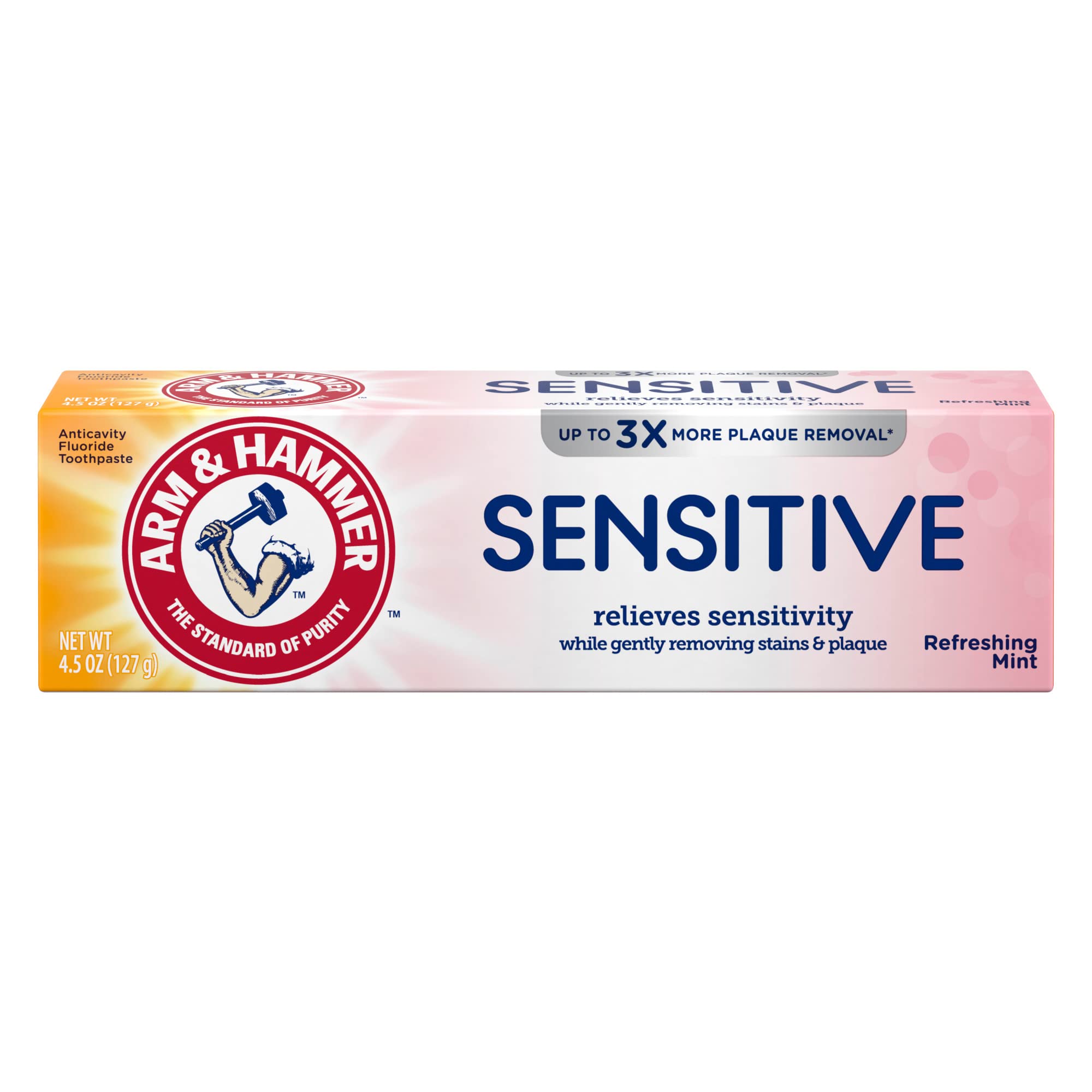Dentifrice Arm & Hammer Sensible, tube, soulage la sensibilité dentaire.