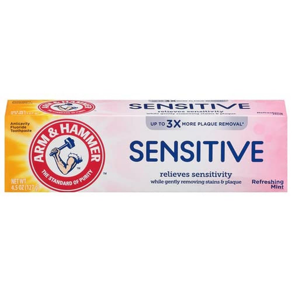 Dentifrice Arm & Hammer Sensitive — tube, apaise la sensibilité dentaire et protège les gencives.
