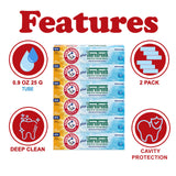 Tube dentifrice Arm & Hammer Thera menthe glaciale en gros plan.