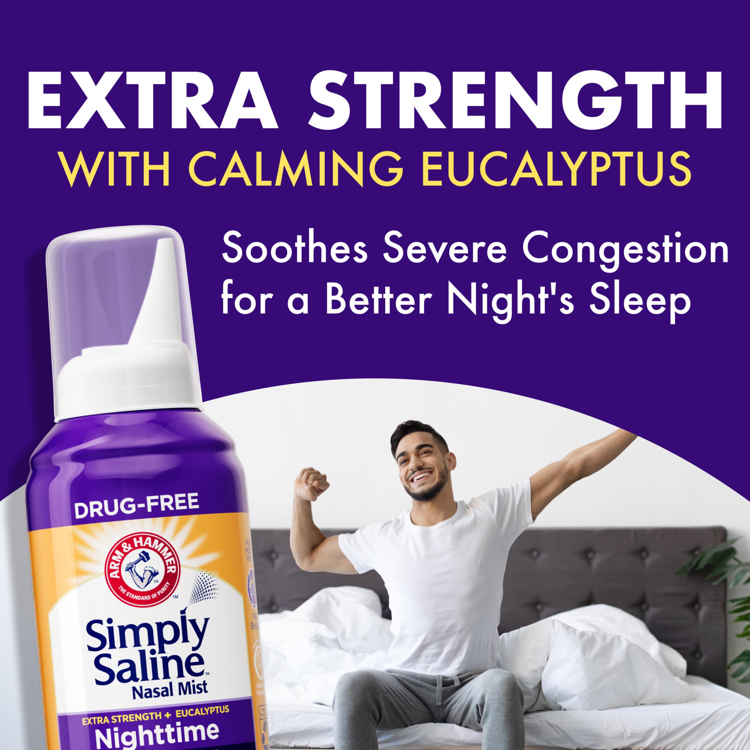 Arm & Hammer Simply Saline Flacon-menthol-eucalyptus : sensation rafraîchissante.