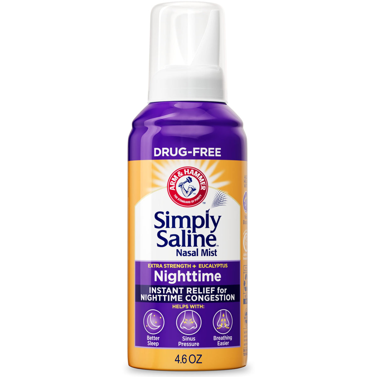 Arm & Hammer Simply Saline Nuit mist-nasal-bouteille 129g : soulagement nocturne potentiel.