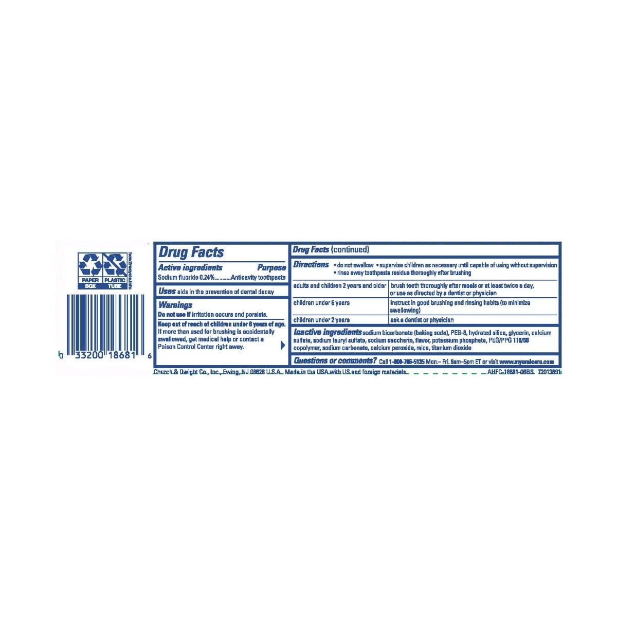 Texture douce d’Arm & Hammer Truly Radiant adaptée au brossage quotidien