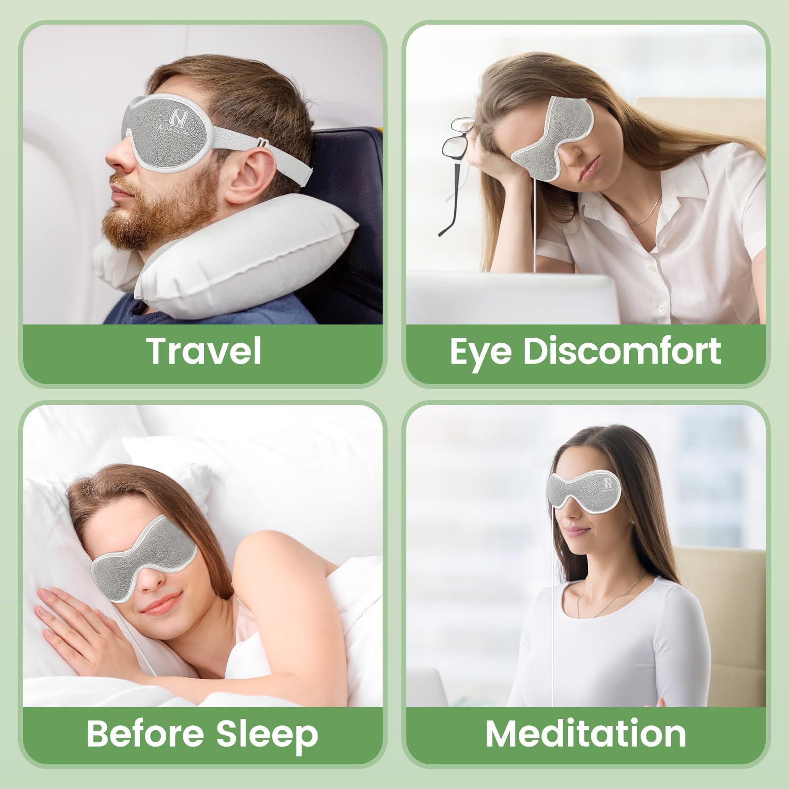 Confort nocturne avec ce masque pour yeux fatigués.