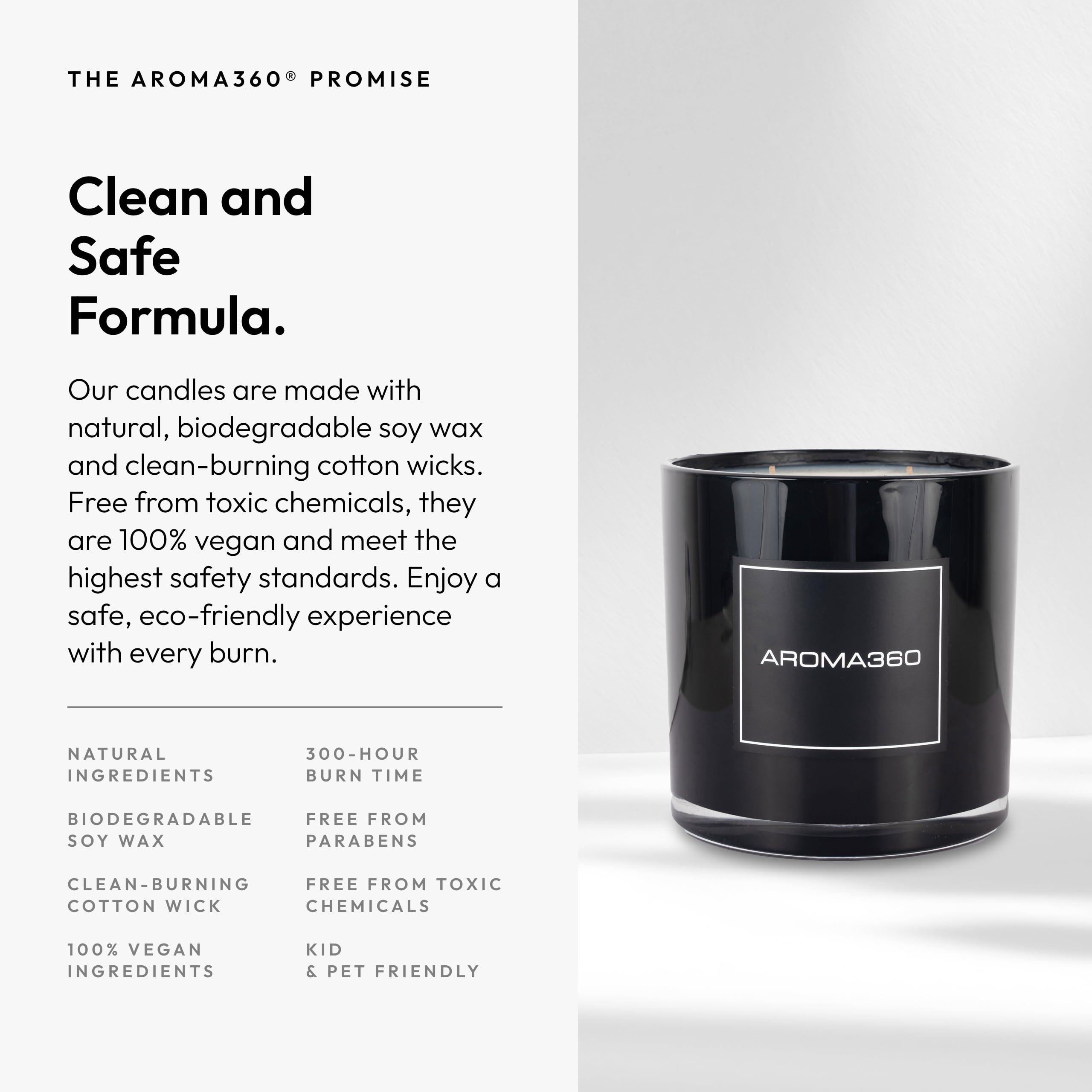 Aroma360 Black Velvet: bougie sur table idéale pour des soirées détente.
