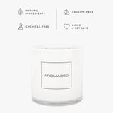 Aroma360 Bougie cire de soja luxe, combustion propre et durable.
