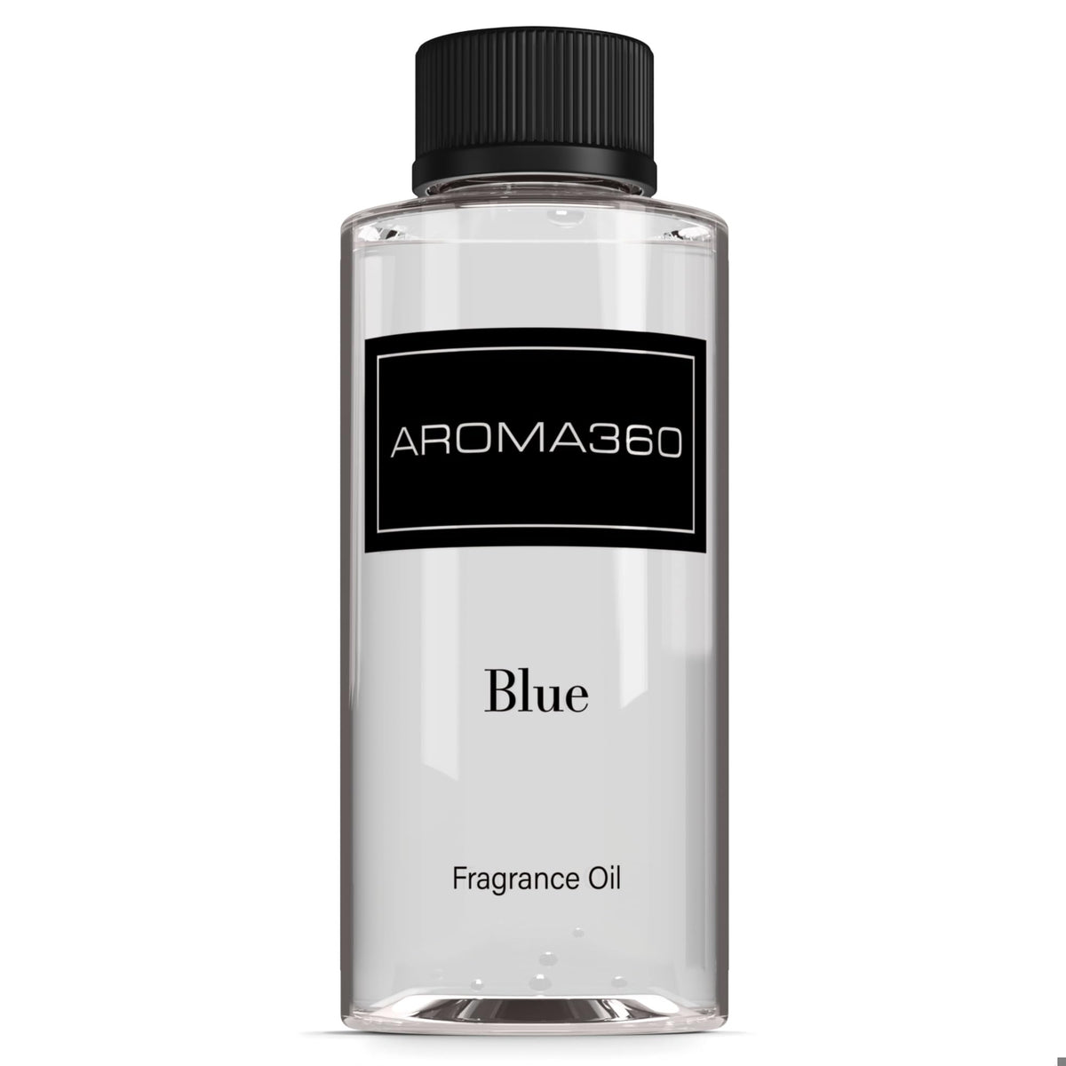 Aroma360: bouteille-huile bleue-diffuseur, ambiance raffinée et durable.