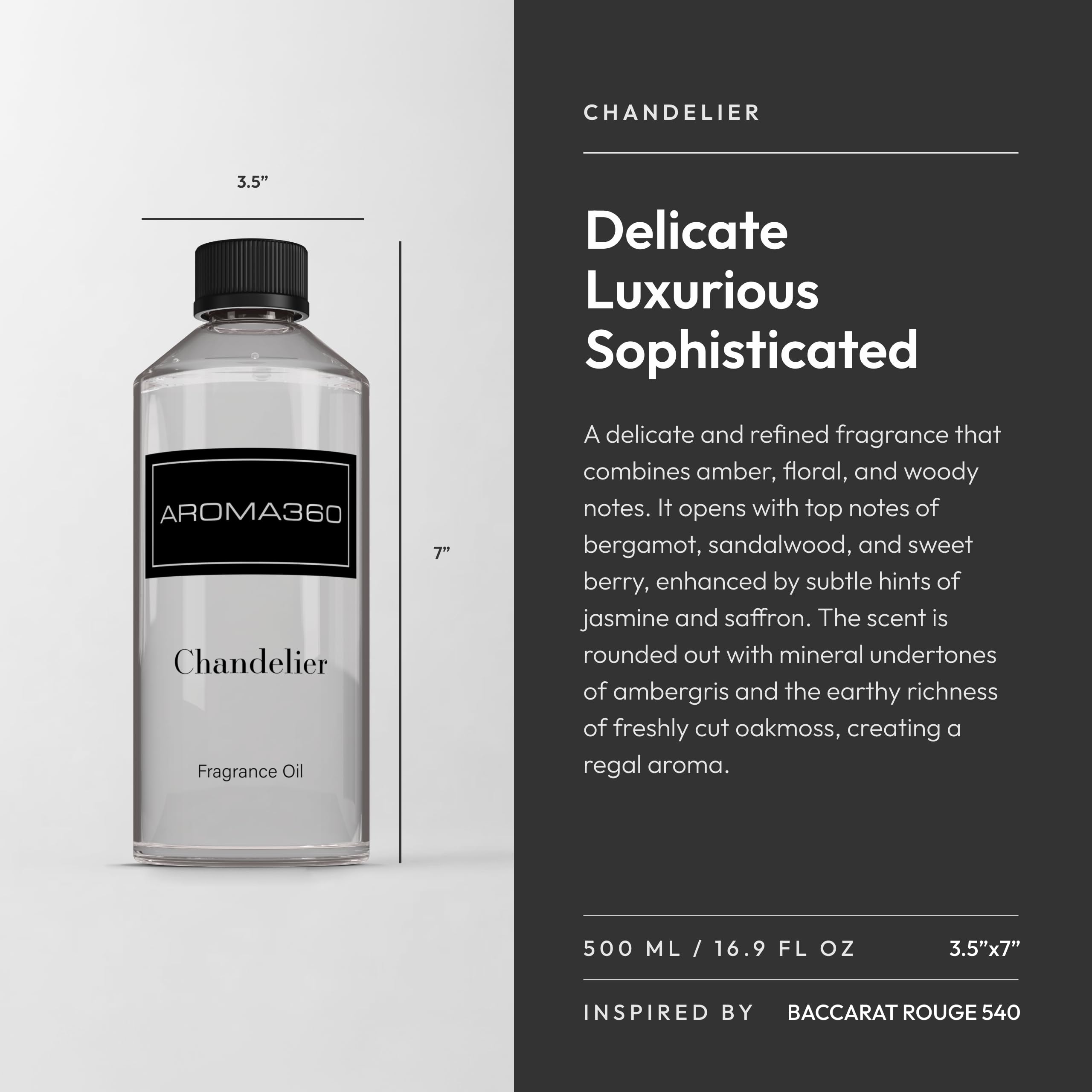 Aroma360 Chandelier: notes de bergamote et safran, parfume durablement votre pièce.