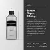 Aroma360 diffuseur noir — note sage-tiare-safran, ambiance apaisante.