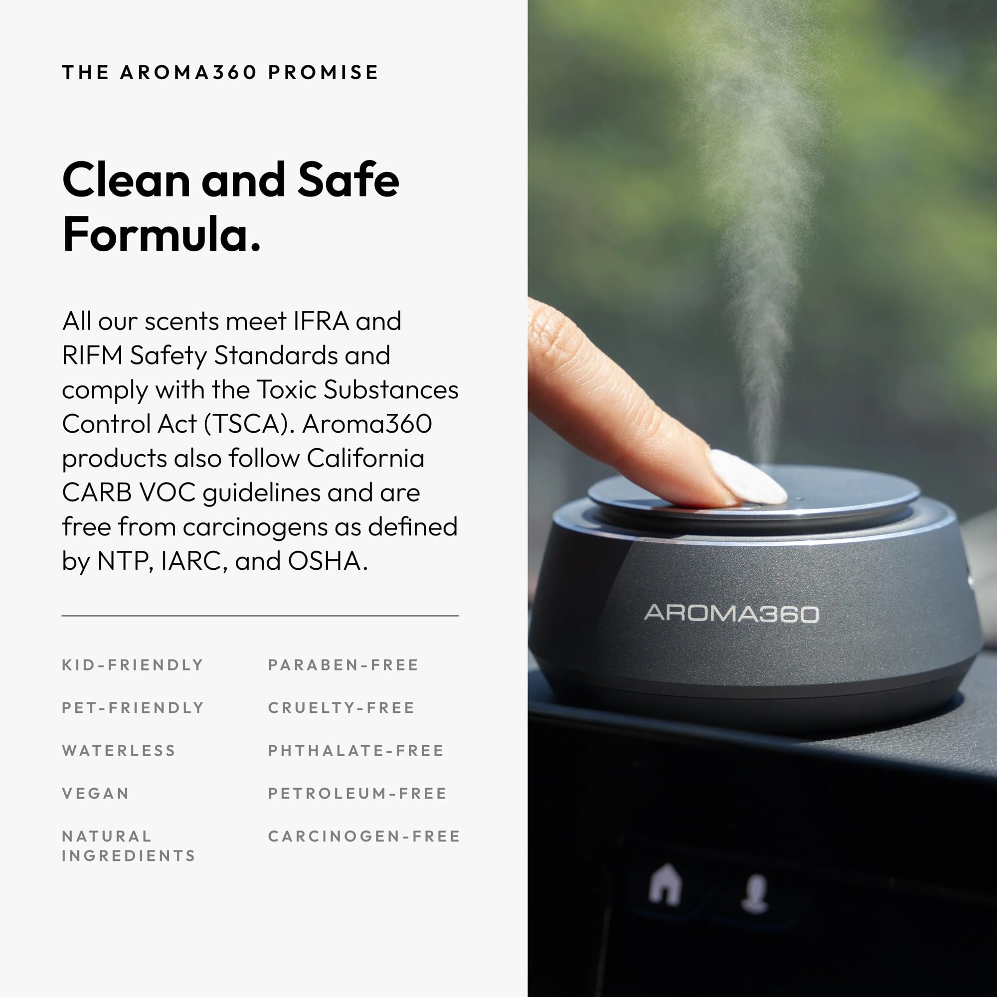 Diffusion par USB Aroma360 dans voiture, utilisation simple.