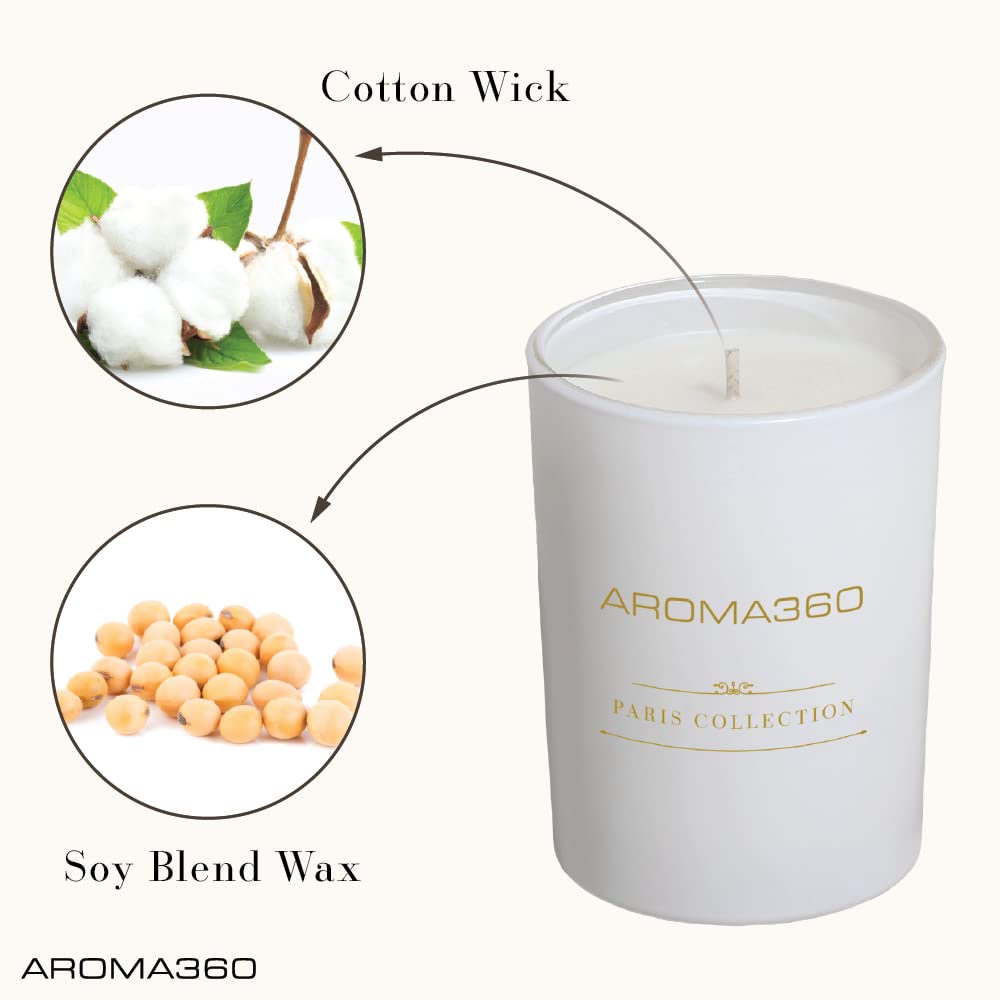 Aroma360 Dream On - Bougie-ensemble Paris Collection: longue durée jusqu'à 80 heures pour des soirées détente.