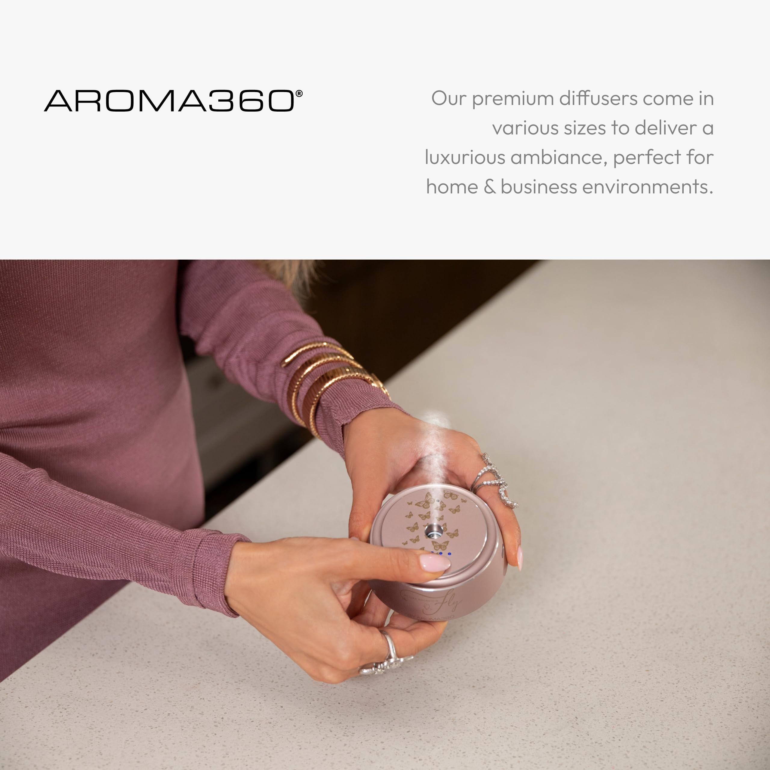 Aroma360 Fly Smart Car Diffuseur Niveaux d intensité: ajuste facilement l intensité parfumée.