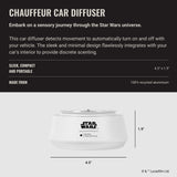 Aroma360 Light Side diffuseur blanc inspiré Jedi, apportant une touche luxueuse à chaque trajet.