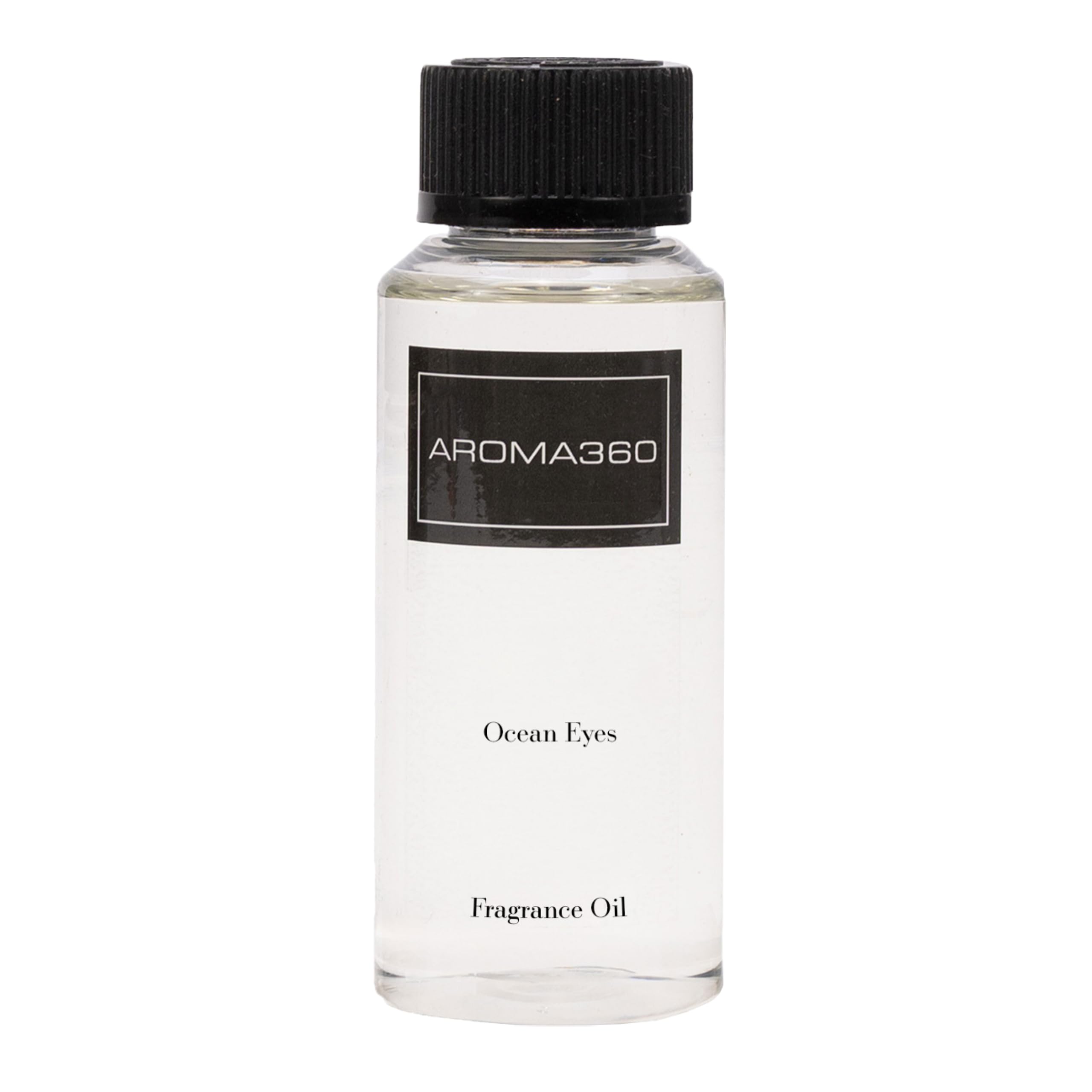 Aroma360 Ocean Eyes : bouteille versement, ambiance olfactive douce.