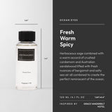 Aroma360 Ocean Eyes : étiquette élégante sur la bouteille, style luxueux.