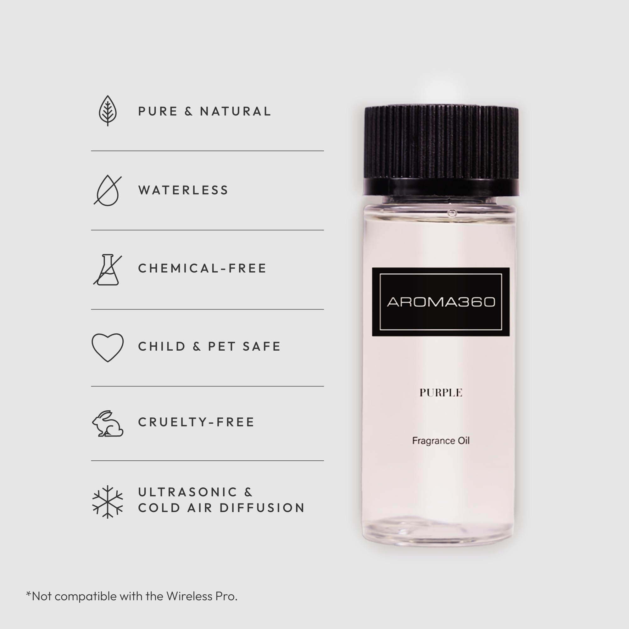 Aroma360 Pourpre: diffuseur en action dans un salon élégant.