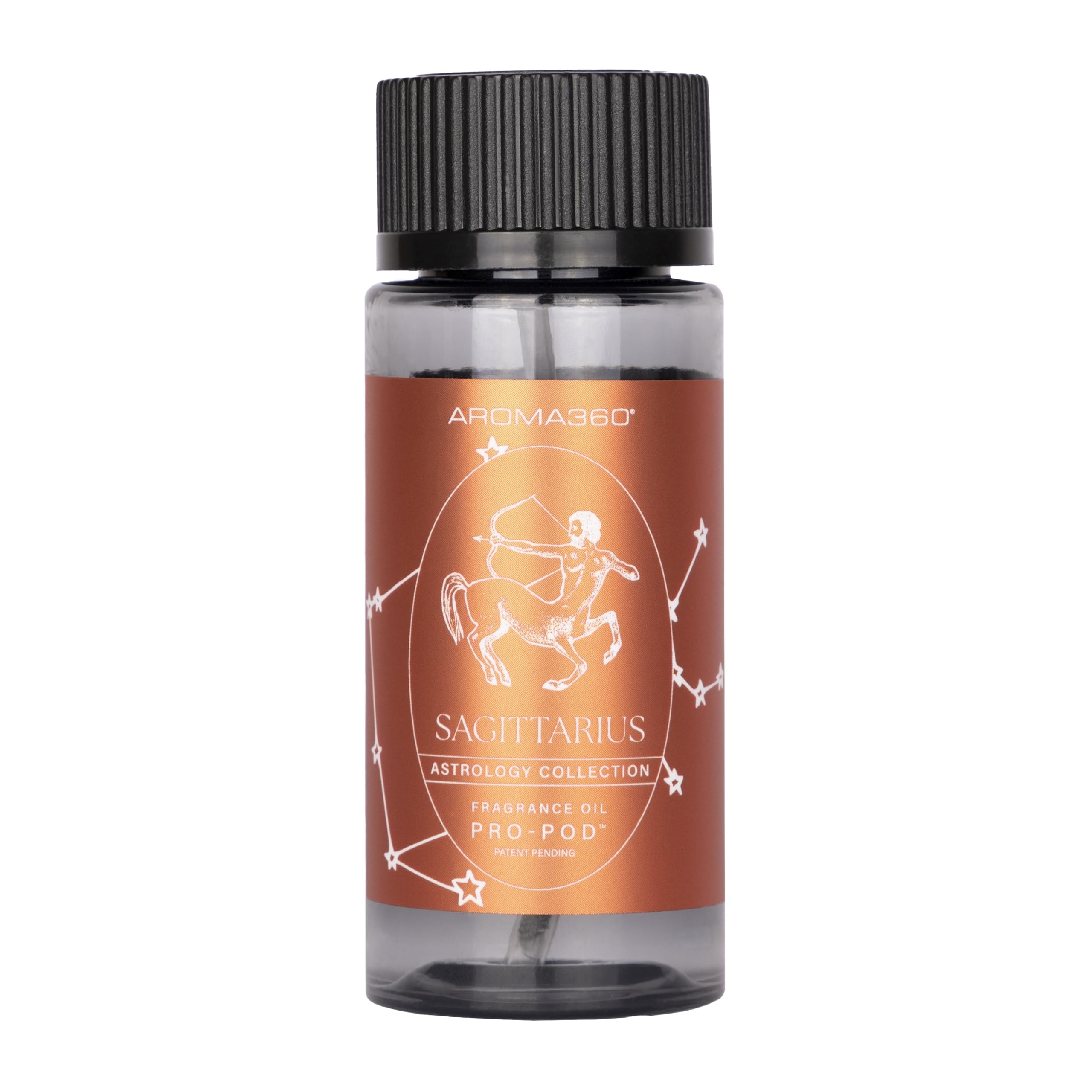 Aroma360 Sagittarius Pro-Pod huile — bouteille élégante prête à diffuser une senteur luxueuse