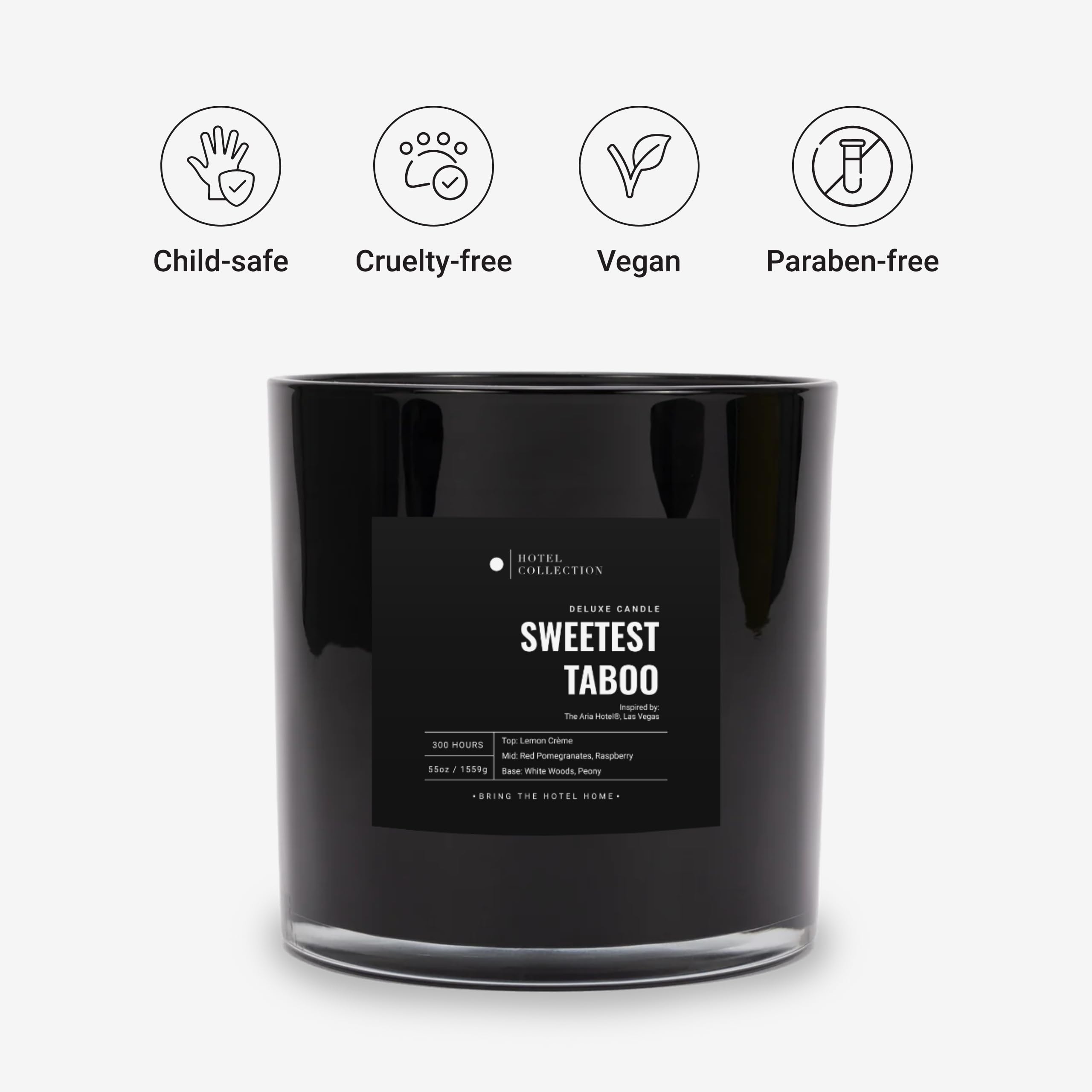 Aroma360 Sweetest Taboo bougie-luxe flamme claire apportant chaleur.