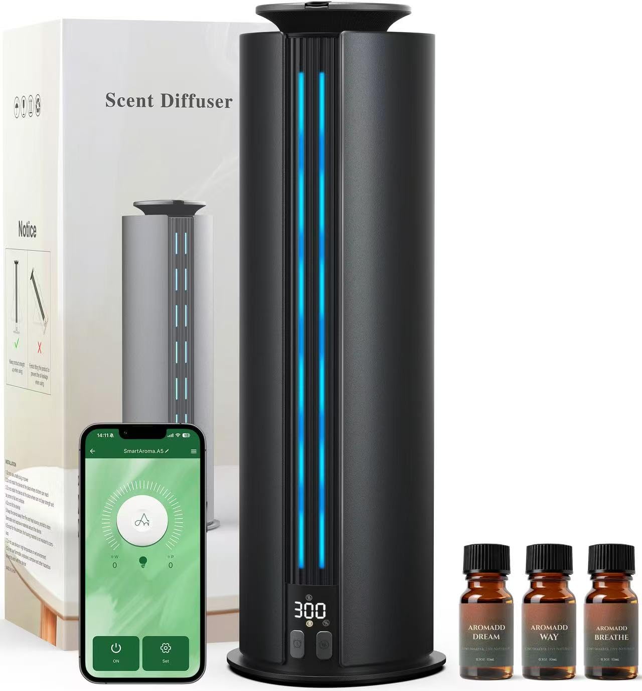 Aromadd diffuseur-portable sans eau, diffusion silencieuse pour maison et bureau.