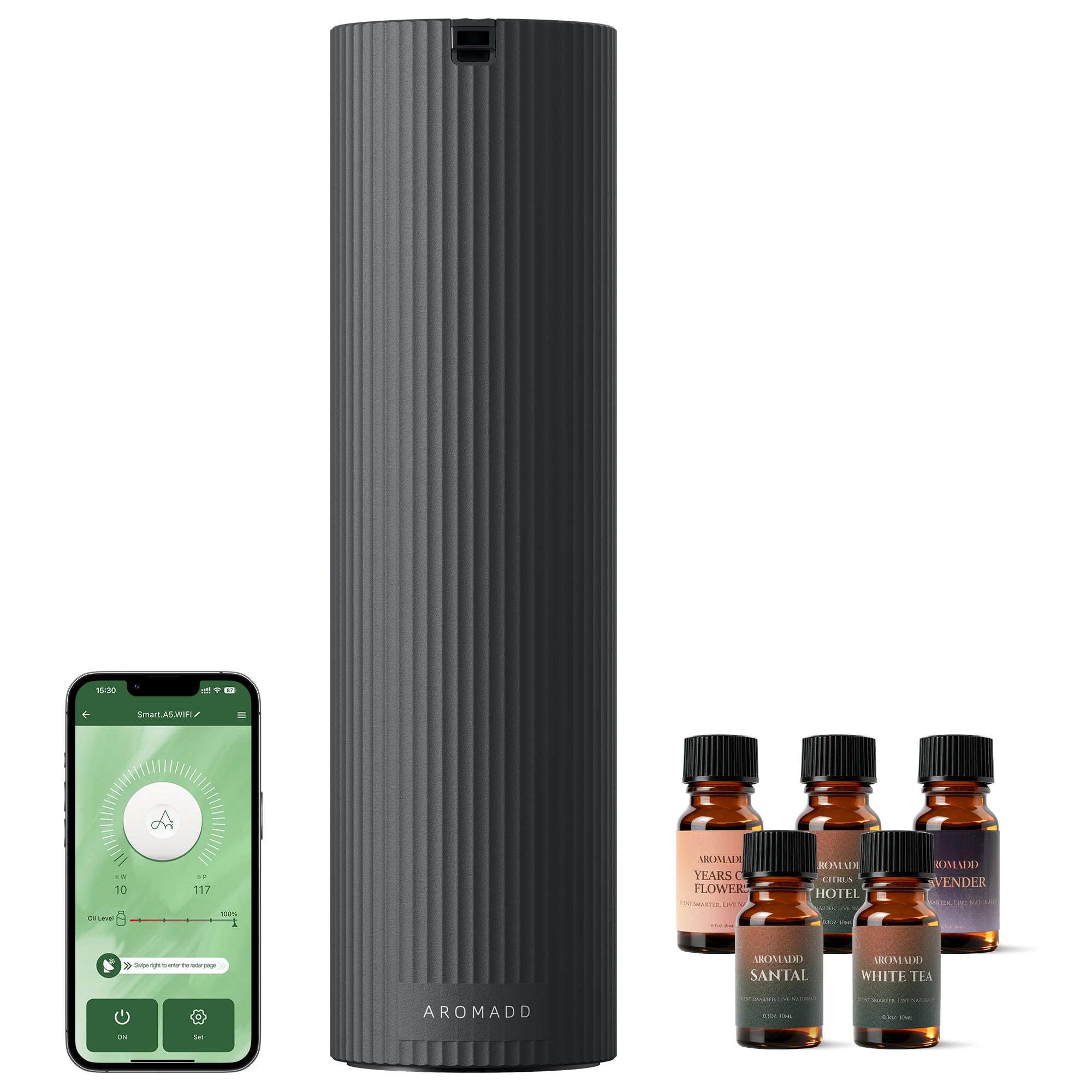 Aromadd diffuseur-sans-eau-mode-intelligent installé dans le salon pour une ambiance durable.