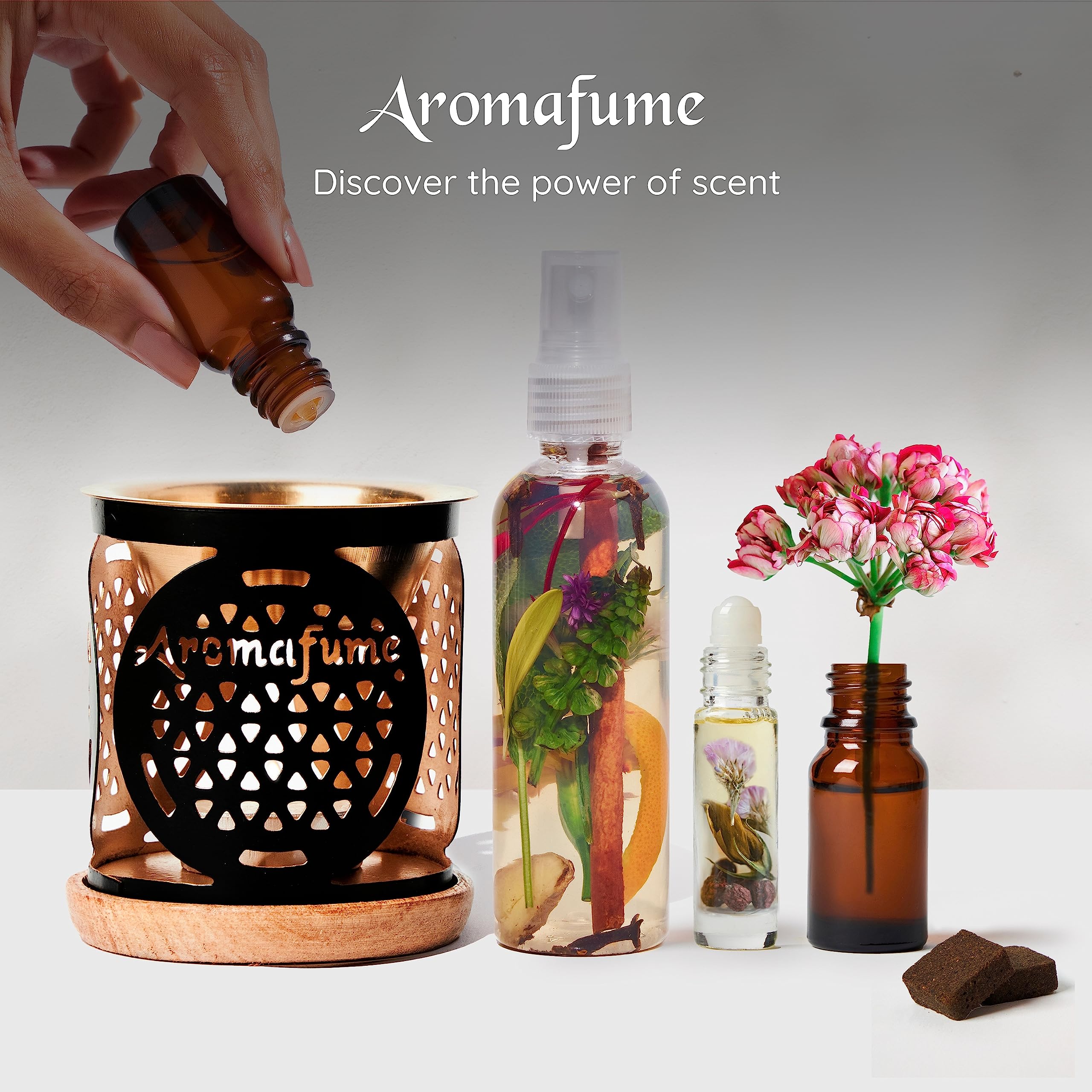 Aromafume-plateau-bois-support : plateau chaleureux qui soutient le brûleur.