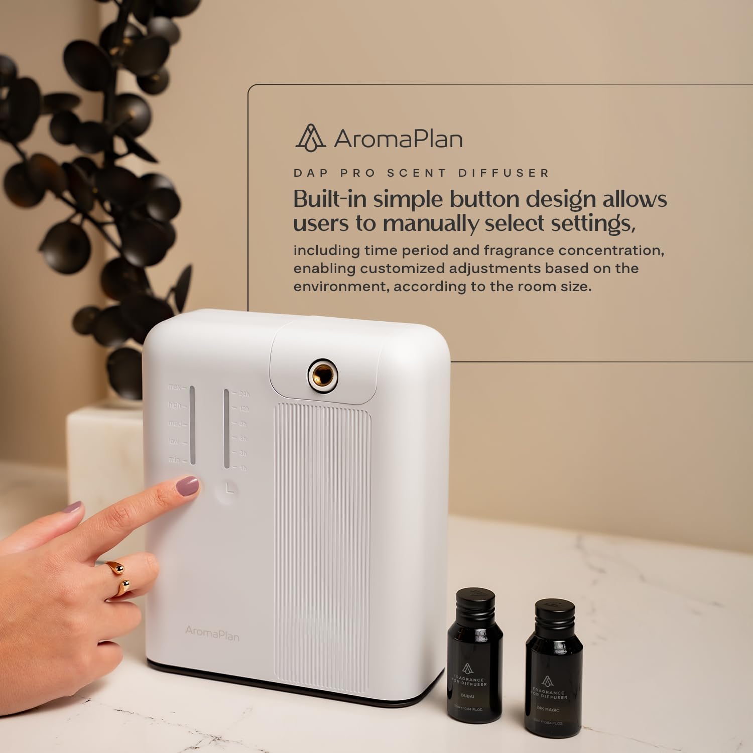 AROMAPLAN Couverture jusqu’à 2000 pi², diffusion homogène dans tout le logement.