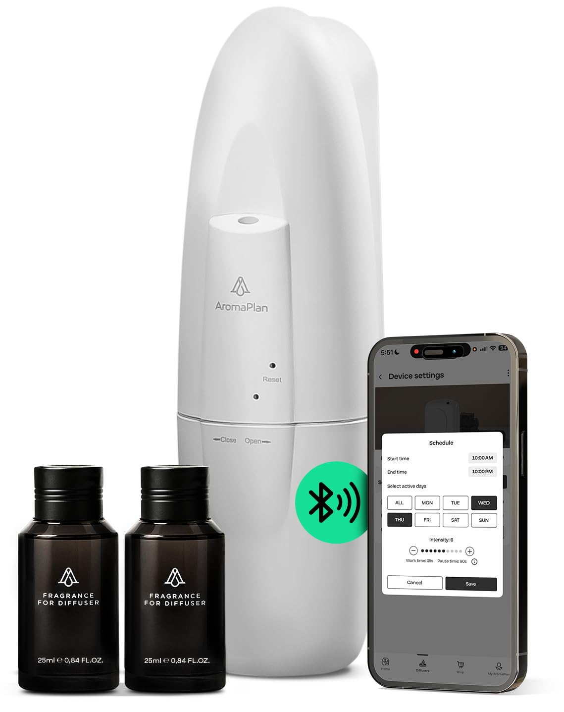 AromaPlan diffuseur plug-in blanc, diffusion homogène jusqu'à 1000 pieds².