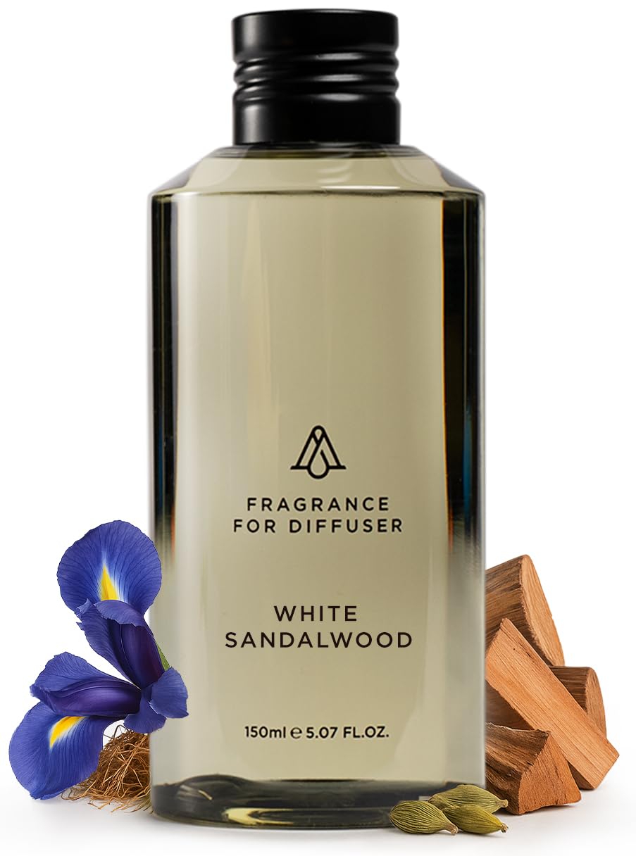 Aromaplan: bouteille d'huile Santal Blanc, parfum durable pour maison et spa.