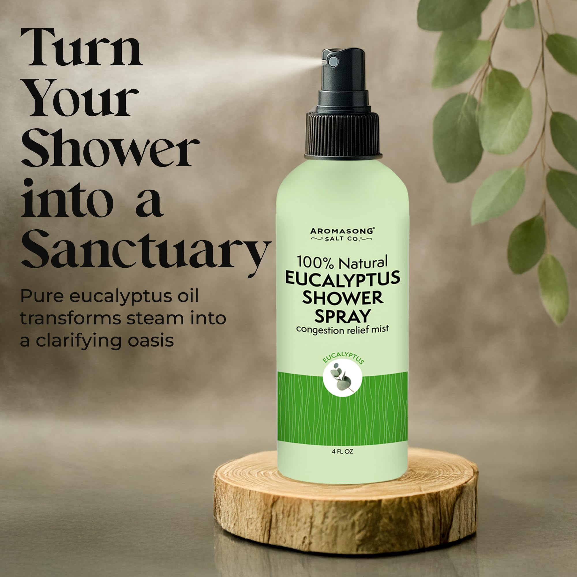 Aromasong: brume d’eucalyptus pour aromathérapie dans la douche.
