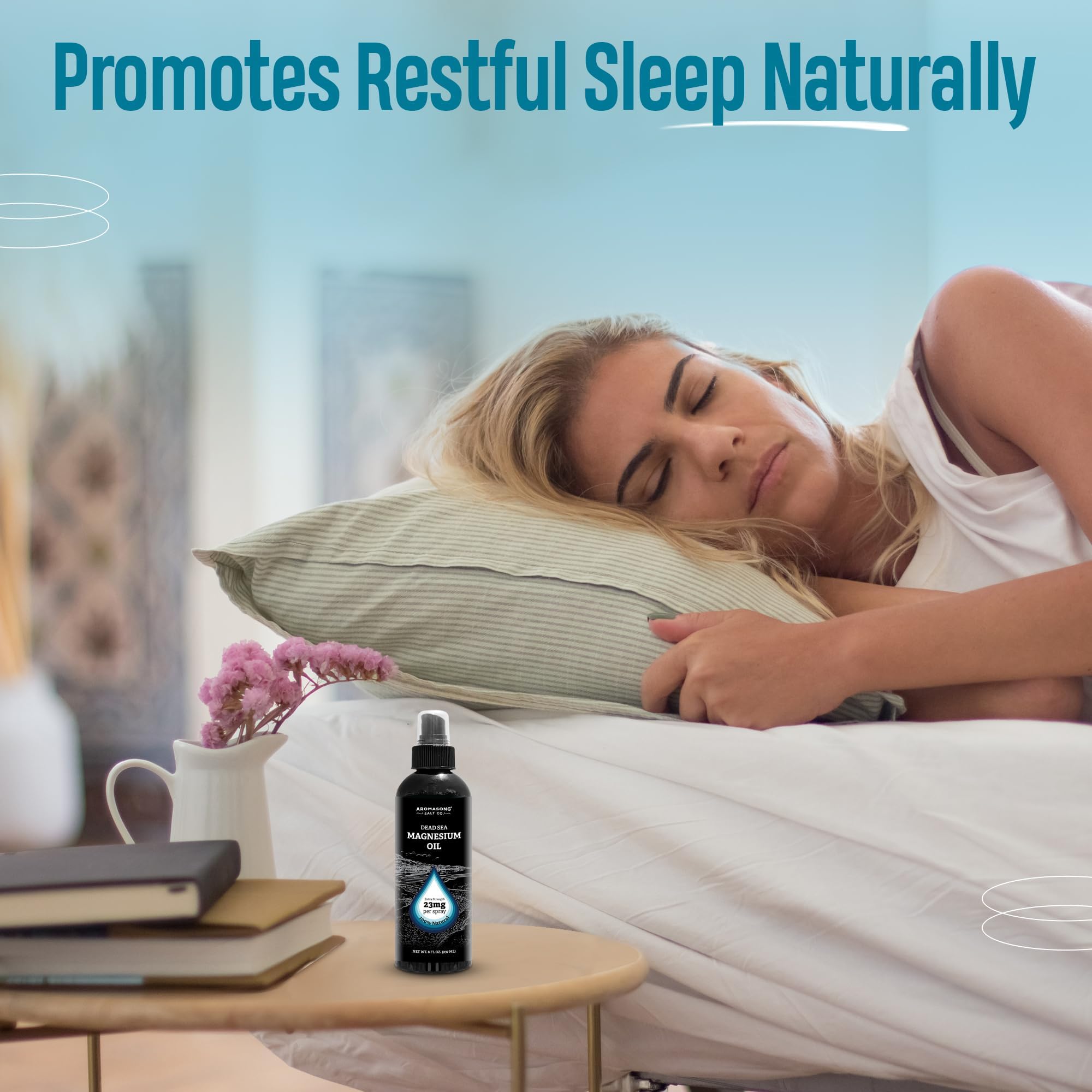 Aromasong Magnesium Spray application sur les pieds apaisants