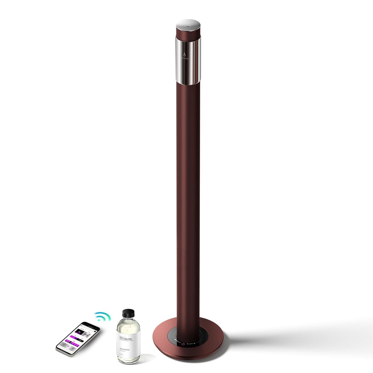 AROMASOUL diffuseur luxe en métal bordeaux pour une ambiance sophistiquée à domicile