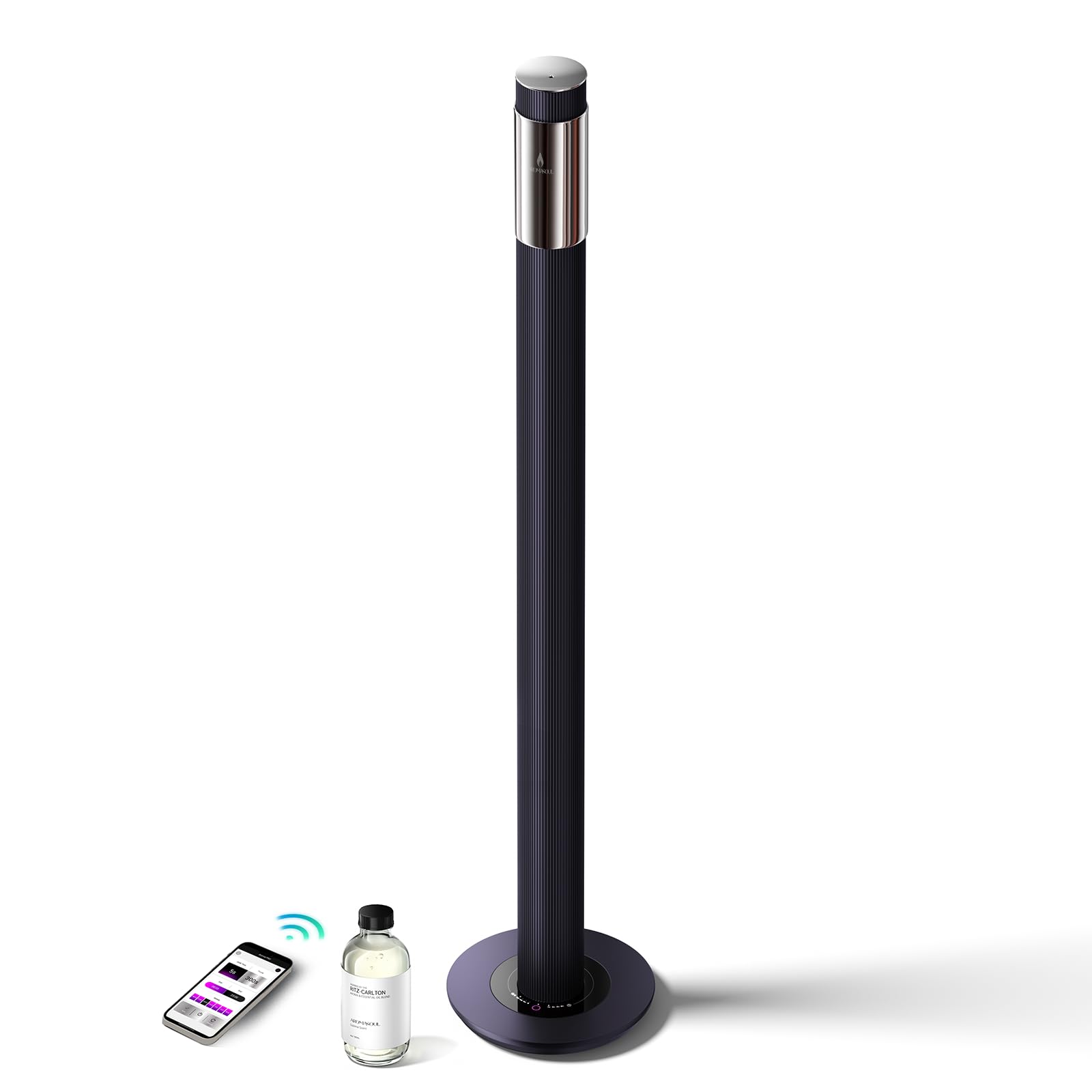 Diffuseur AROMASOUL sans eau 40 po au corps métal luxueux, diffusion élégante.