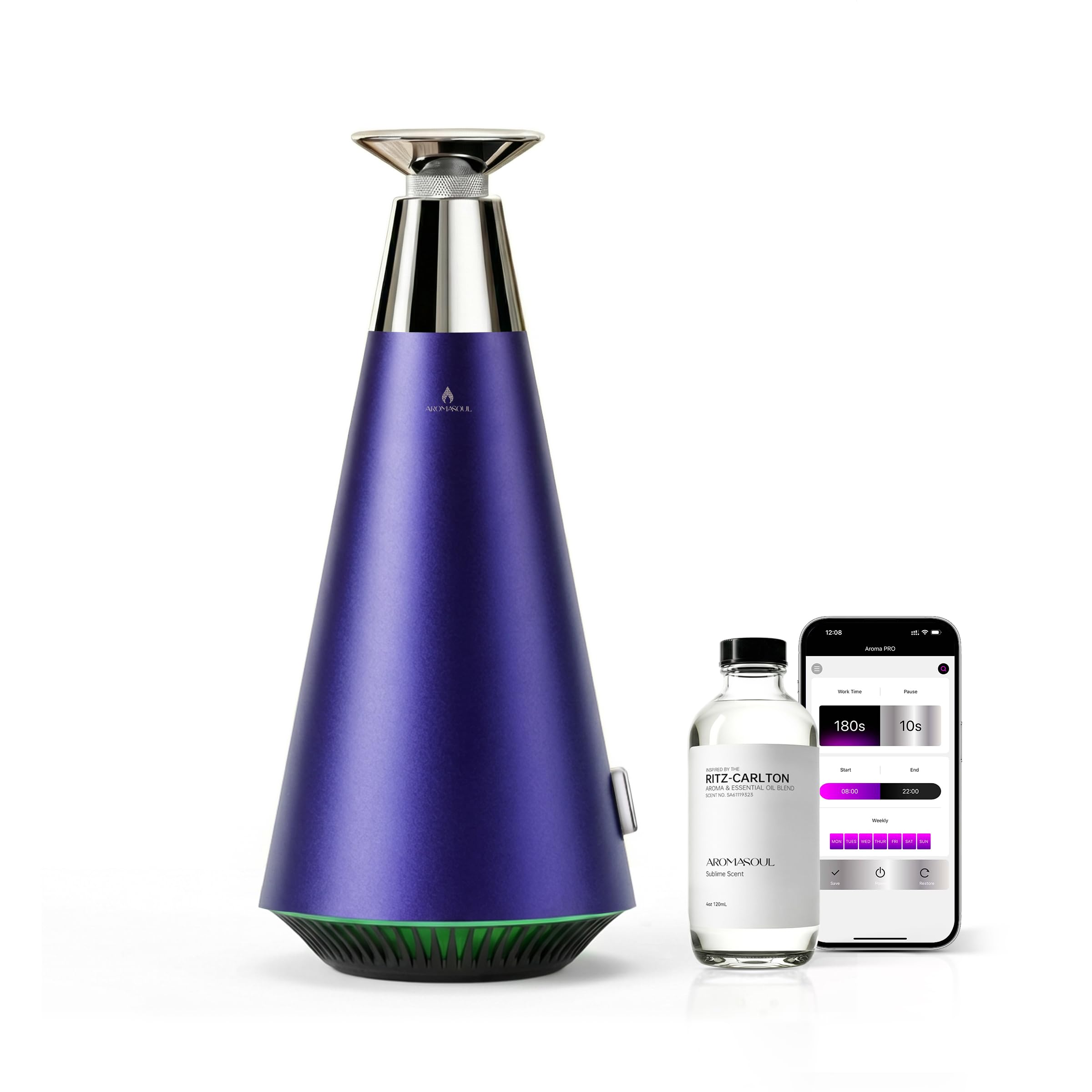AROMASOUL diffuseur sans eau avec atomisation pour un parfum durable et pur