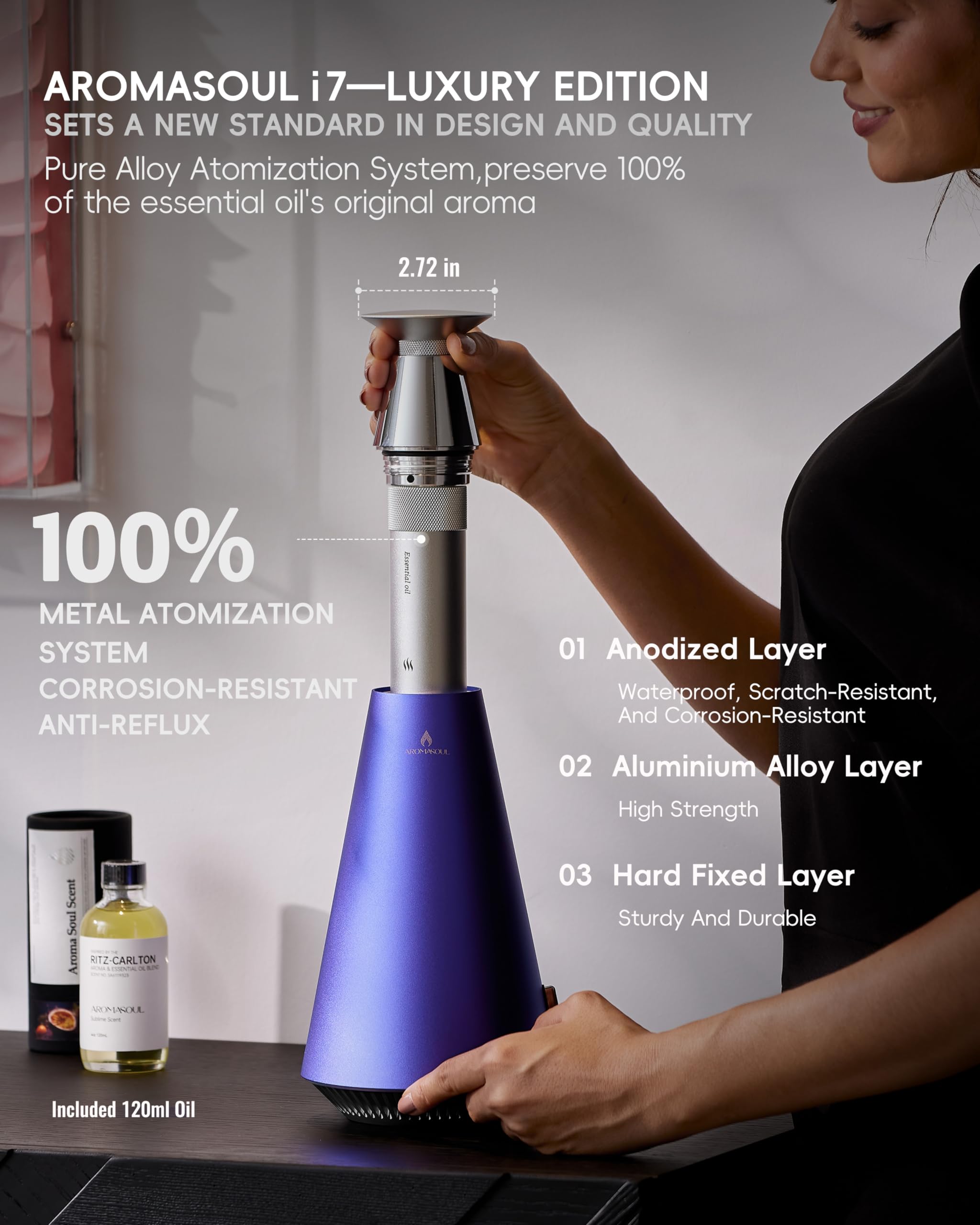 AROMASOUL diffusion rechargeable longue autonomie pour usage prolongé
