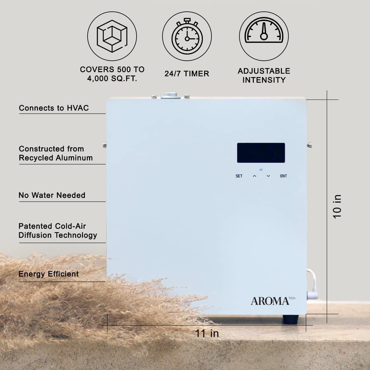 AromaTech AromaPro avec front en verre résistant, design durable.