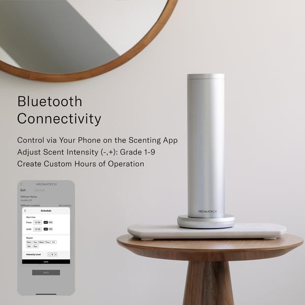 Contrôle via l’application mobile AromaTech pour AroMini BT Plus.