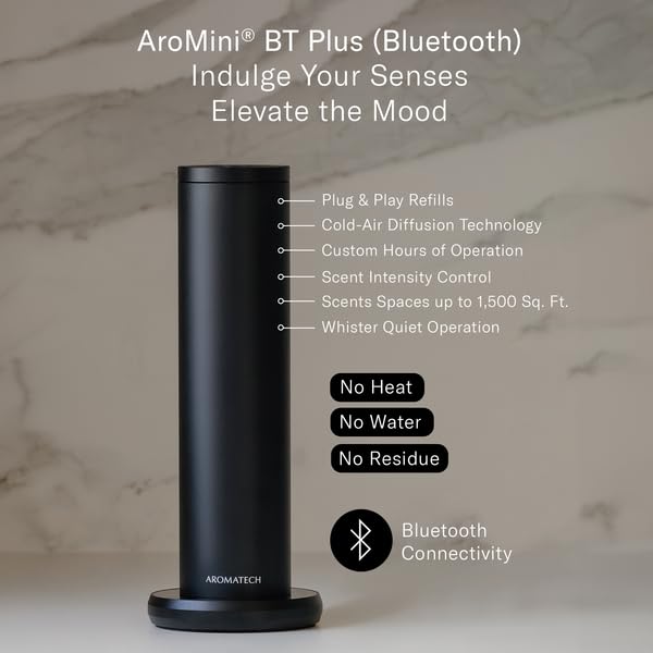 AromaTech AroMini BT Plus avec bouteille 60 ml prête à être vissée.
