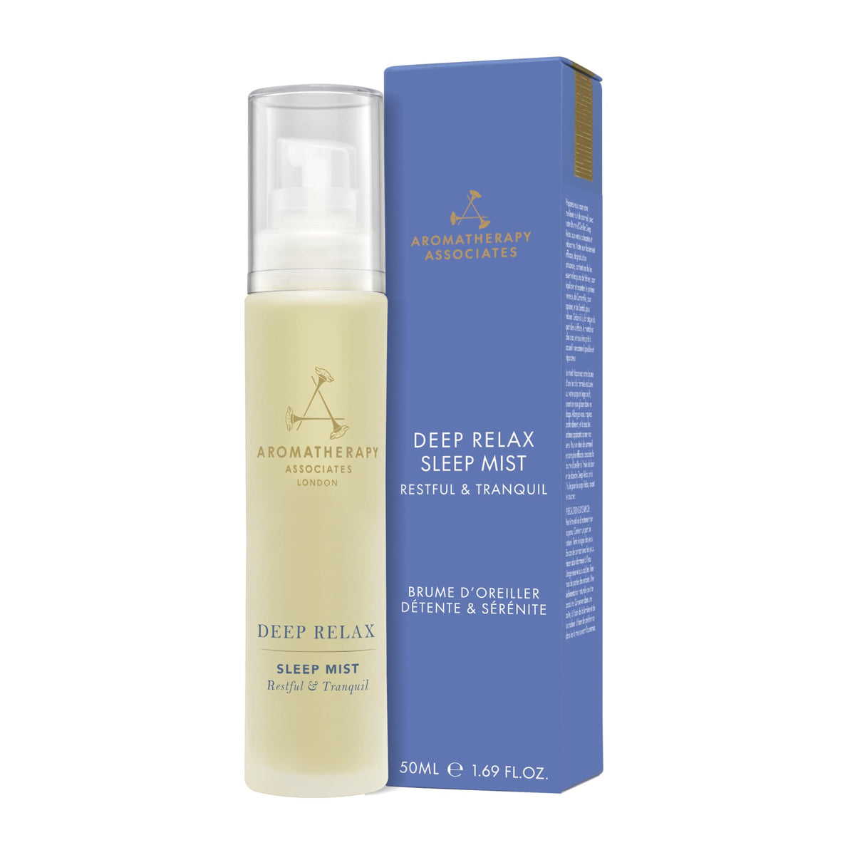Aromatherapy Associates Deep Relax: bouteille élégante prête pour un rituel nocturne apaisant.