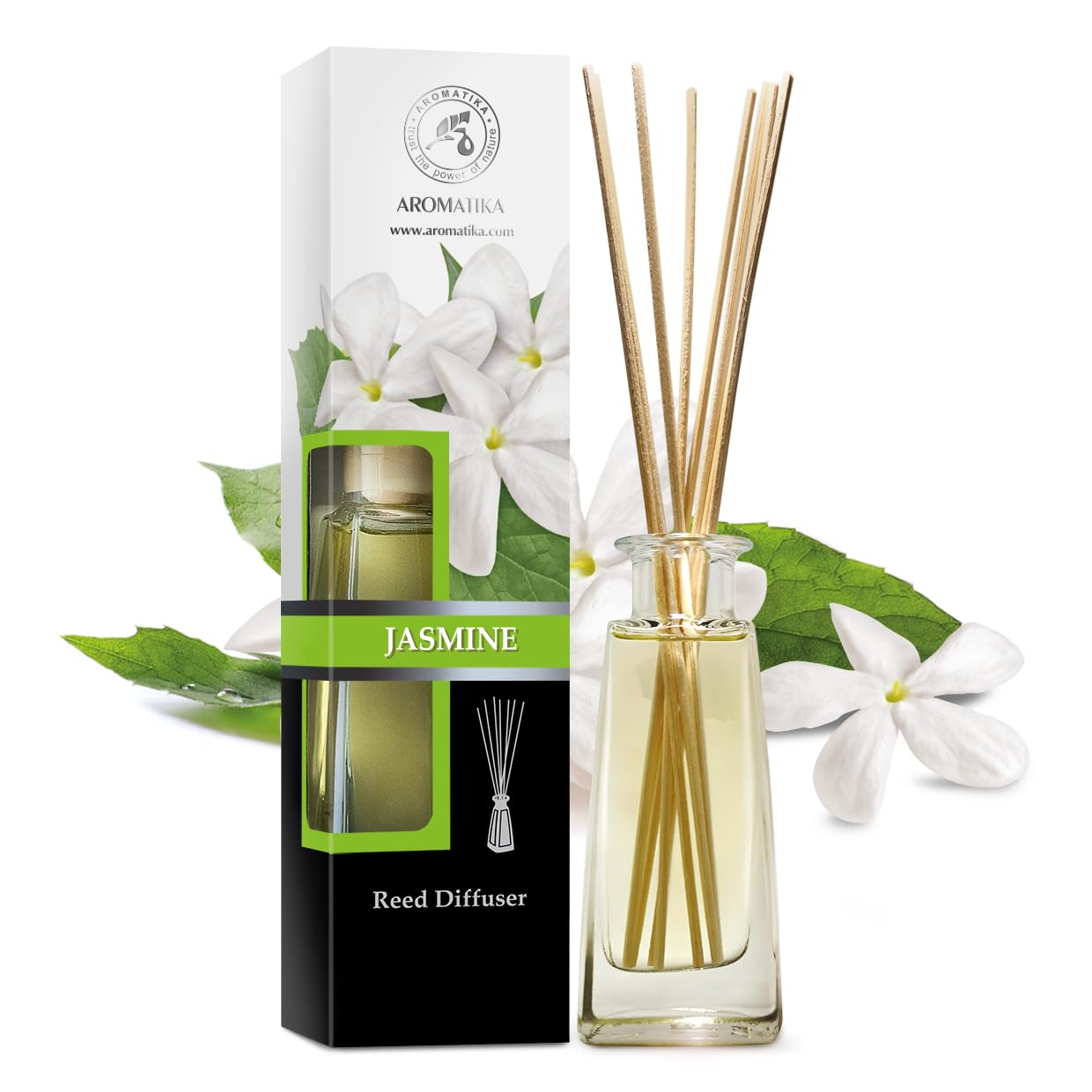 AROMATIKA Diffuseur Jasmine – bâtons diffusifs pour diffusion douce et continue