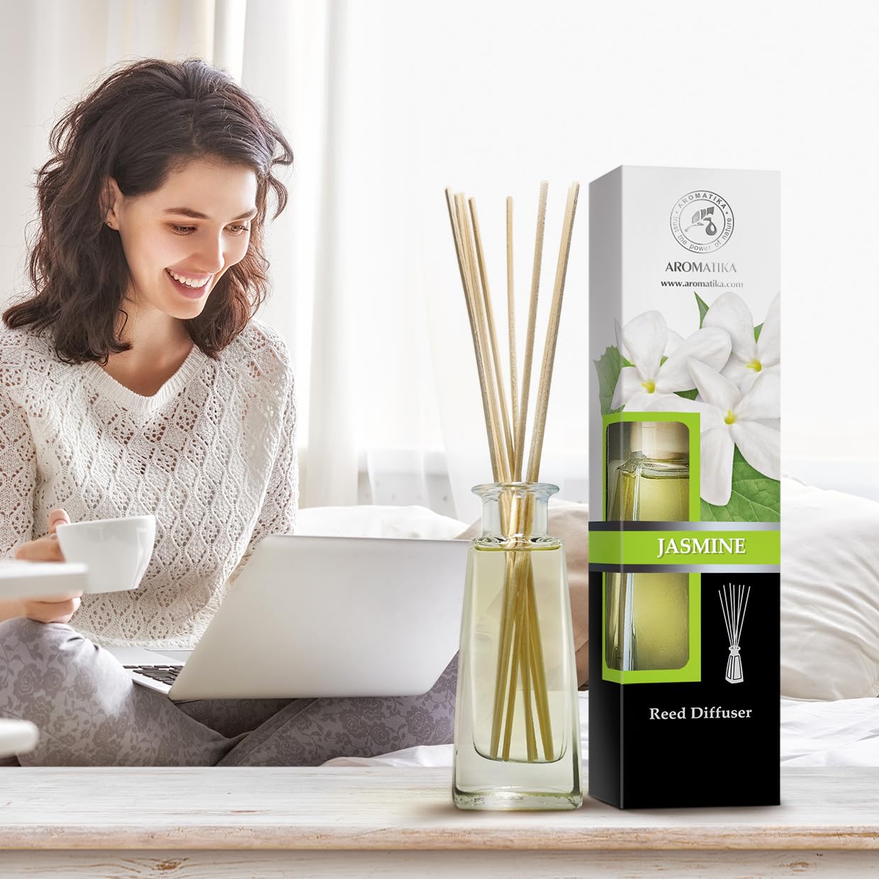 AROMATIKA Diffuseur Jasmine – présentation du paquet-cadeau