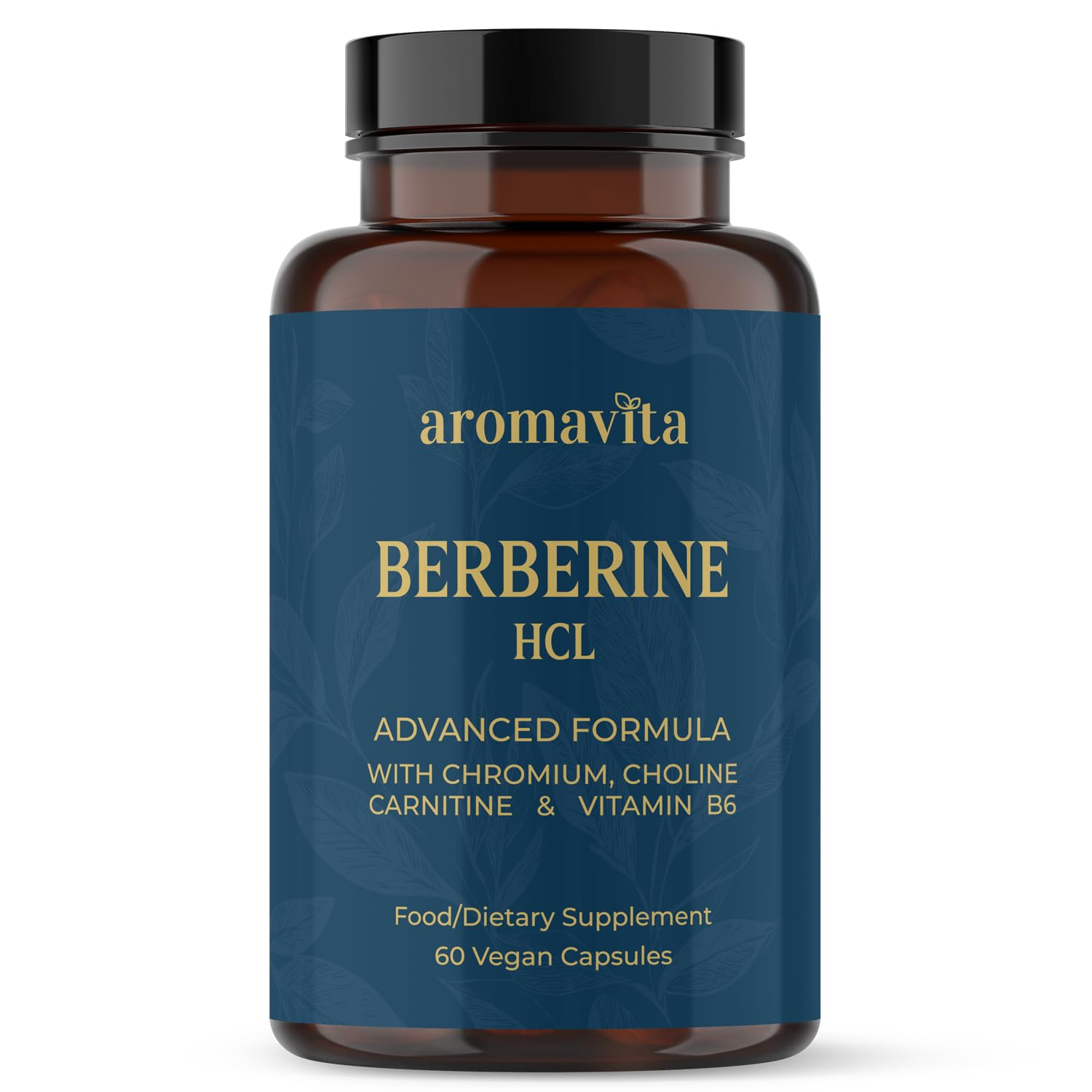 AROMAVITA Berberine HCL Rebersa – bouteille visible et emballage soigné, soutien métabolique potentiel.