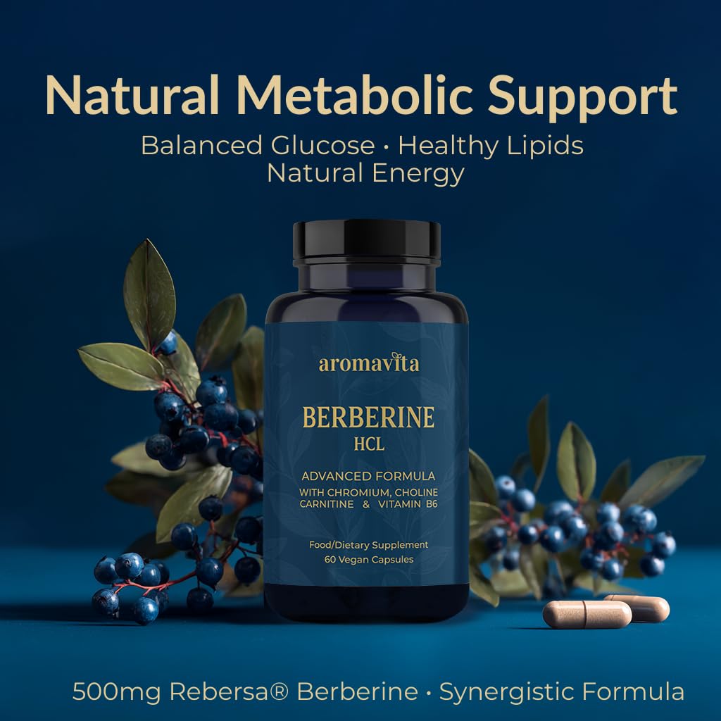 AROMAVITA Berberine HCL Rebersa – étui transparent montrant la praticité des capsules.