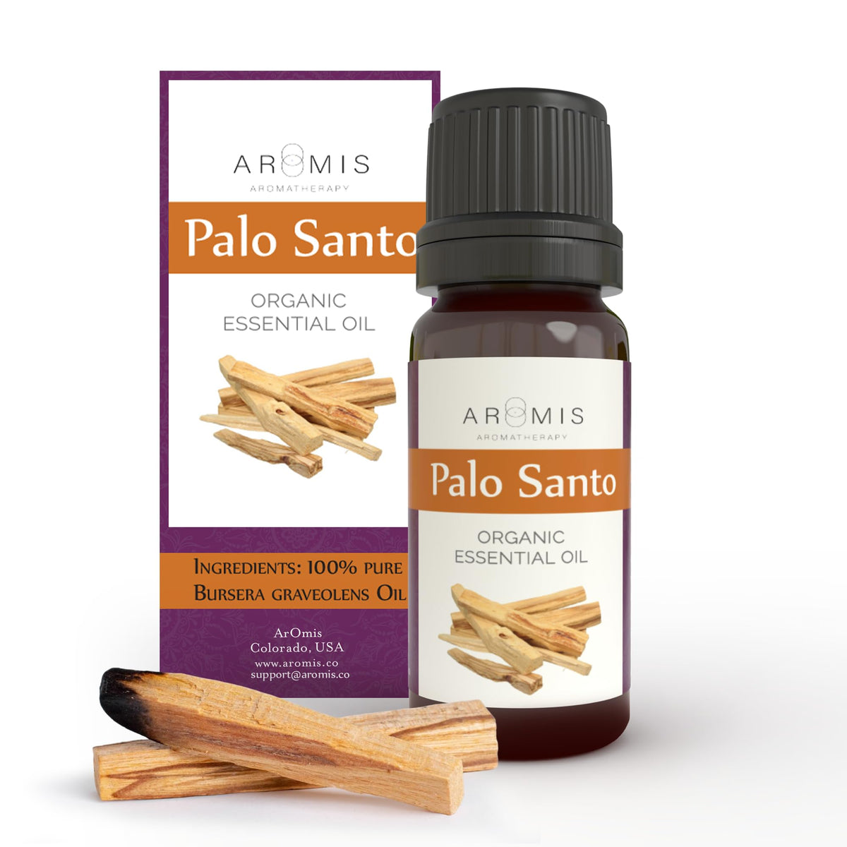 ArOmis Palo Santo – bouteille 10 ml prête à diffuser, aromathérapie naturelle.