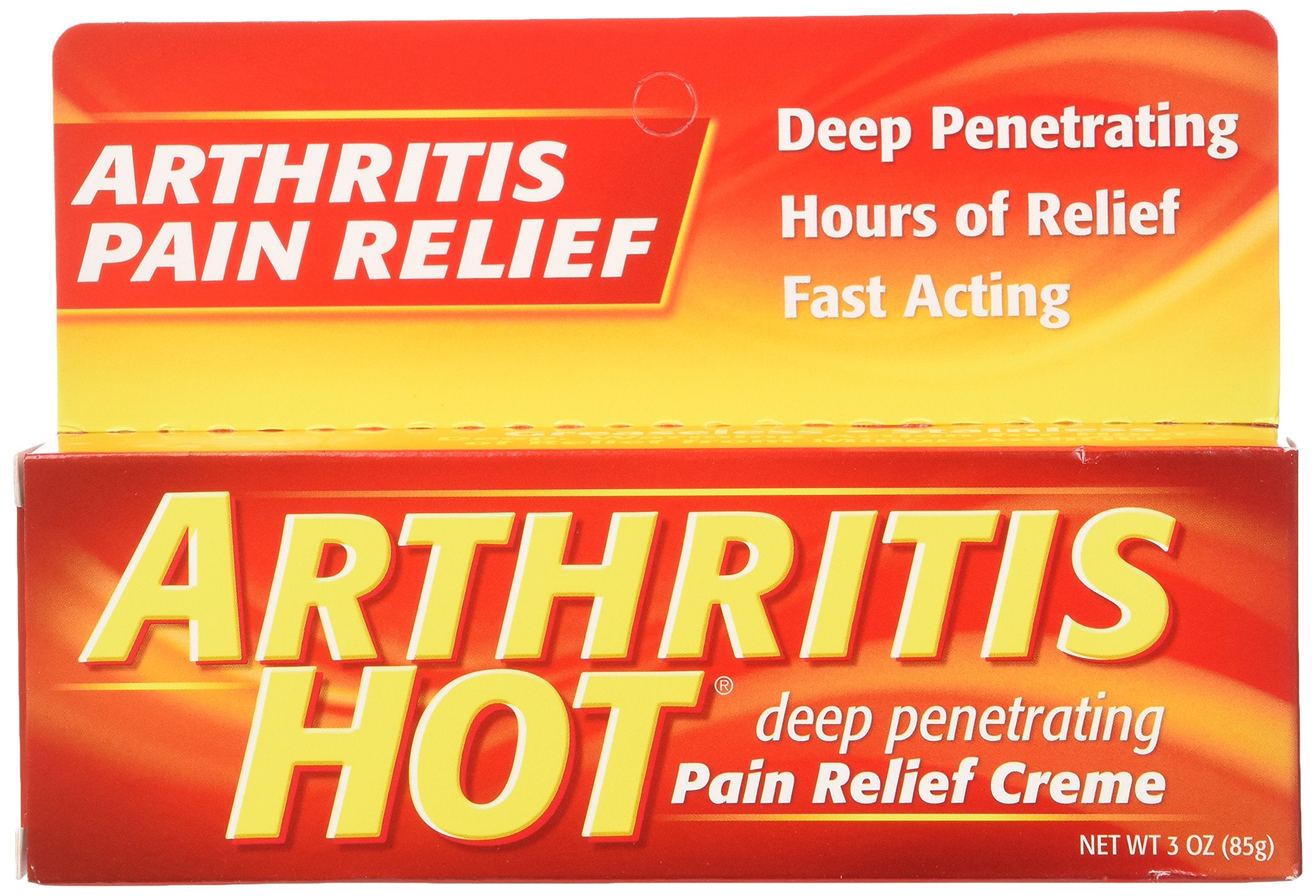 Arthritis Hot Creme penetrante en tube 3oz pour un soulagement ciblé.