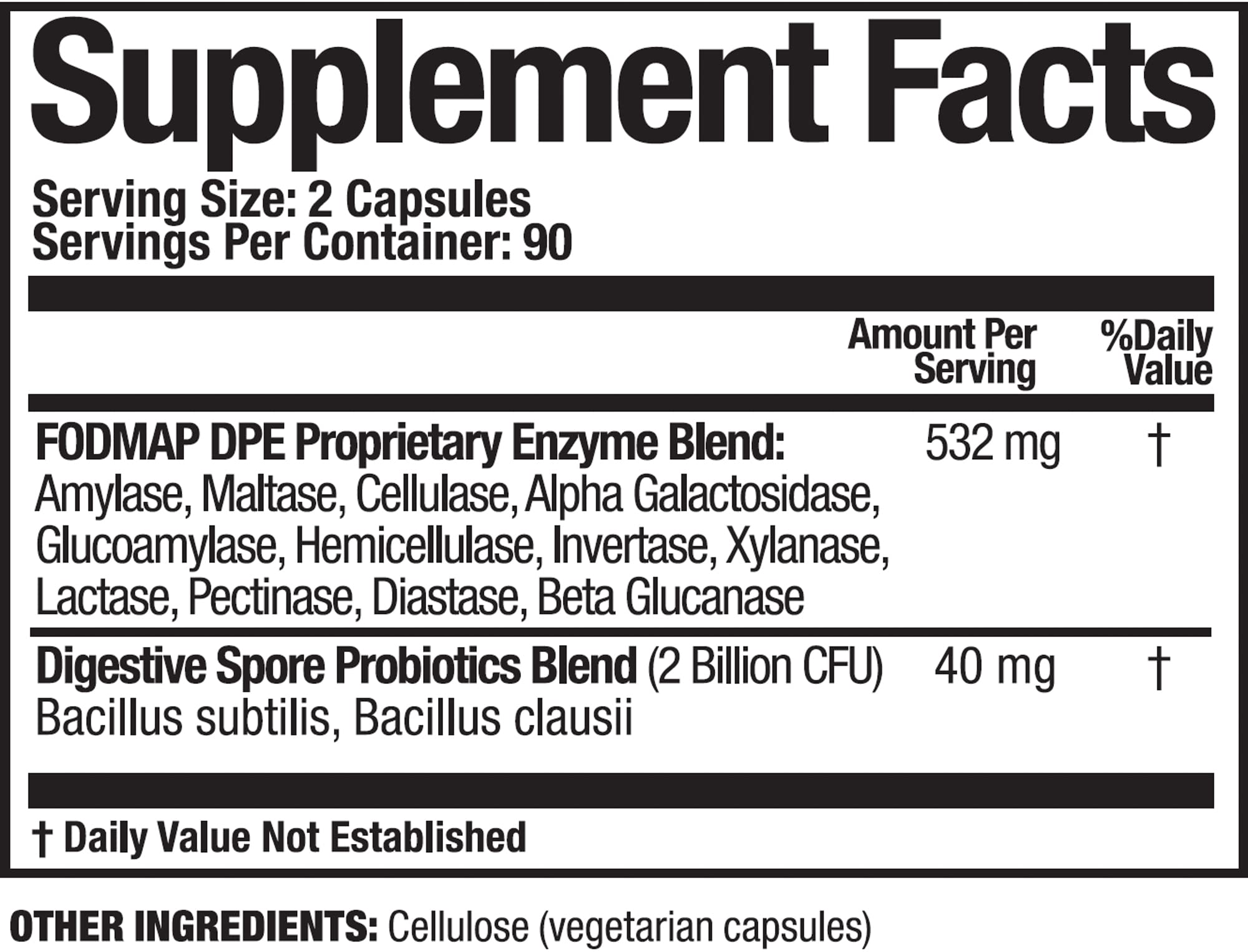 Arthur Andrew Medical FODMAP DPE capsules, probiotiques à spores pour microbiome équilibré